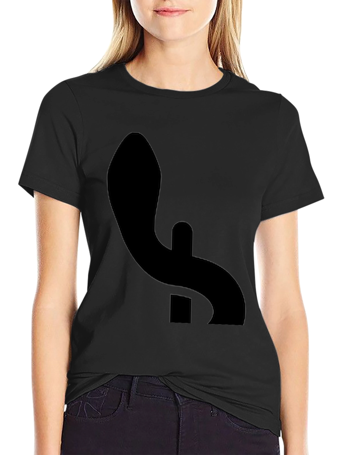 Black Graphic Tee - Abstract Minimalist Design