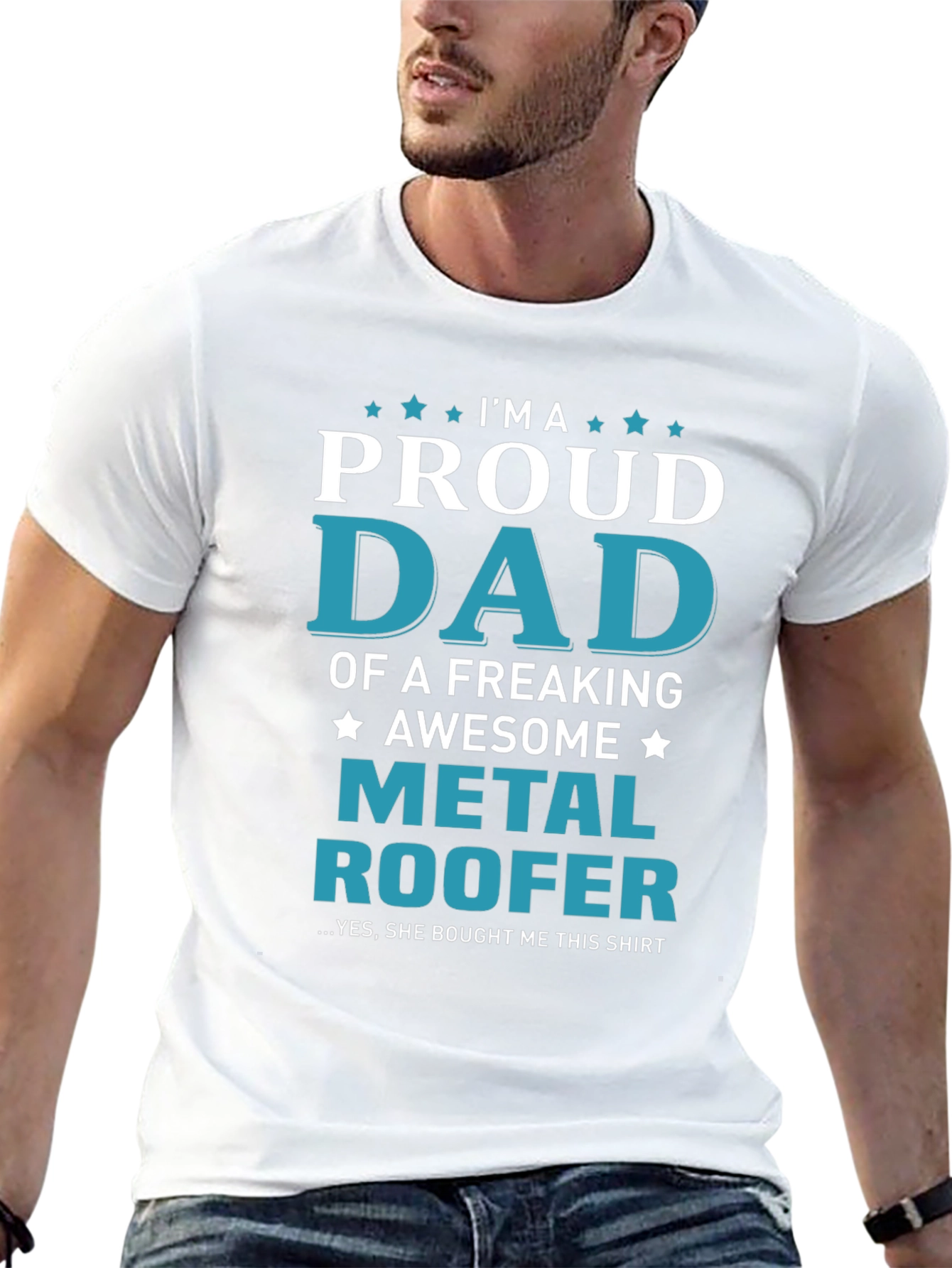 Proud Dad Metal Roofer Graphic Tee