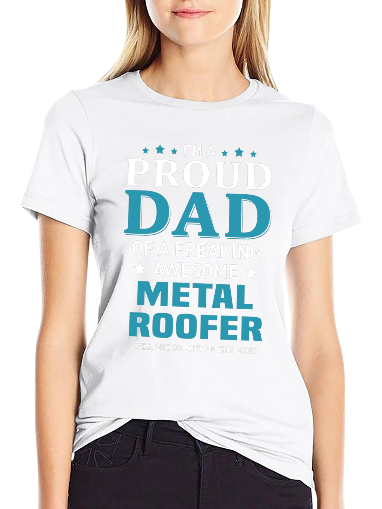 Proud Dad Metal Roofer Graphic Tee