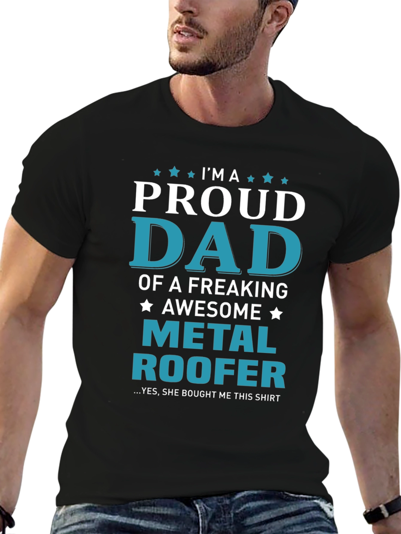 Proud Dad Metal Roofer Graphic Tee