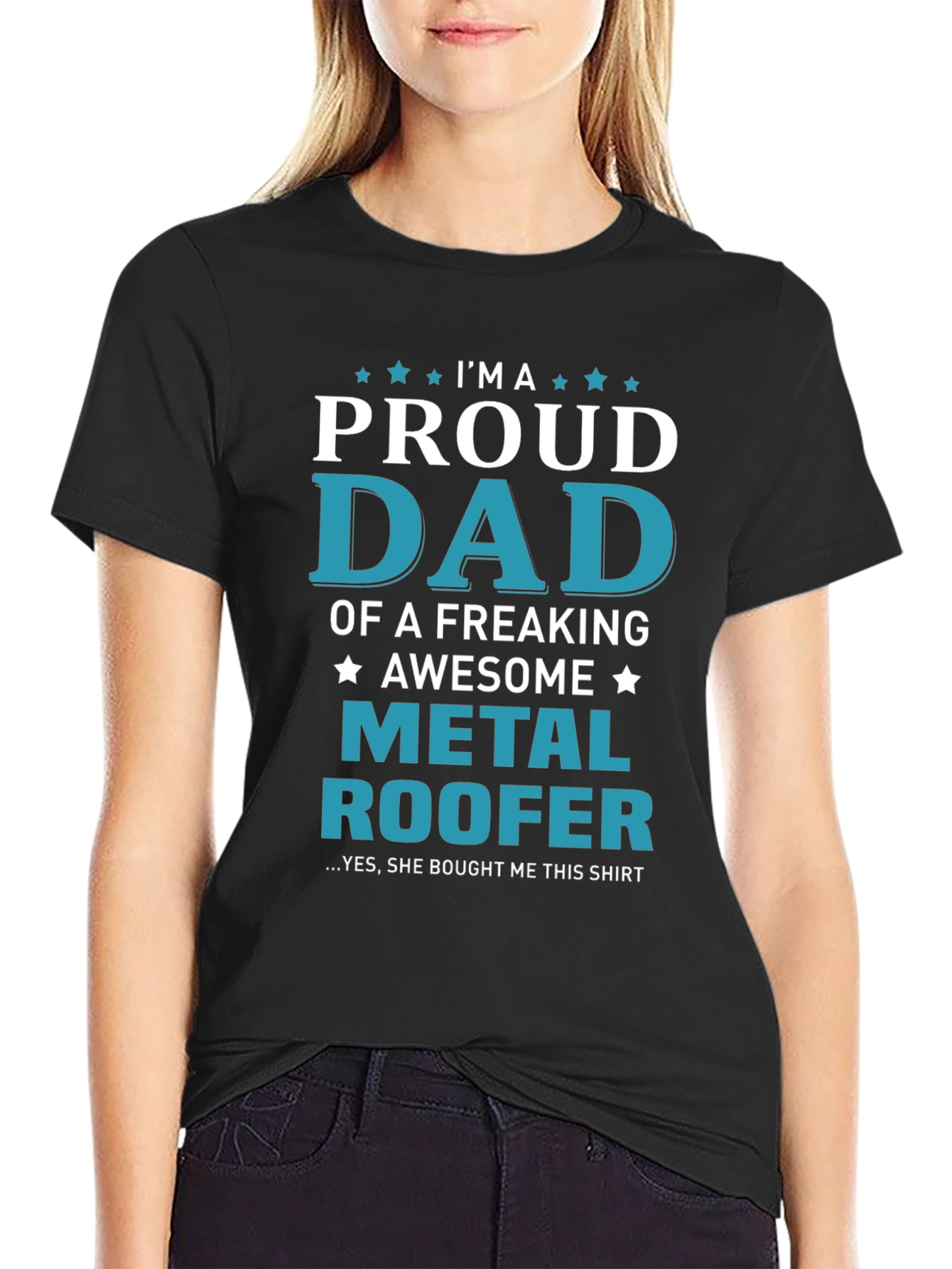Proud Dad Metal Roofer Graphic Tee