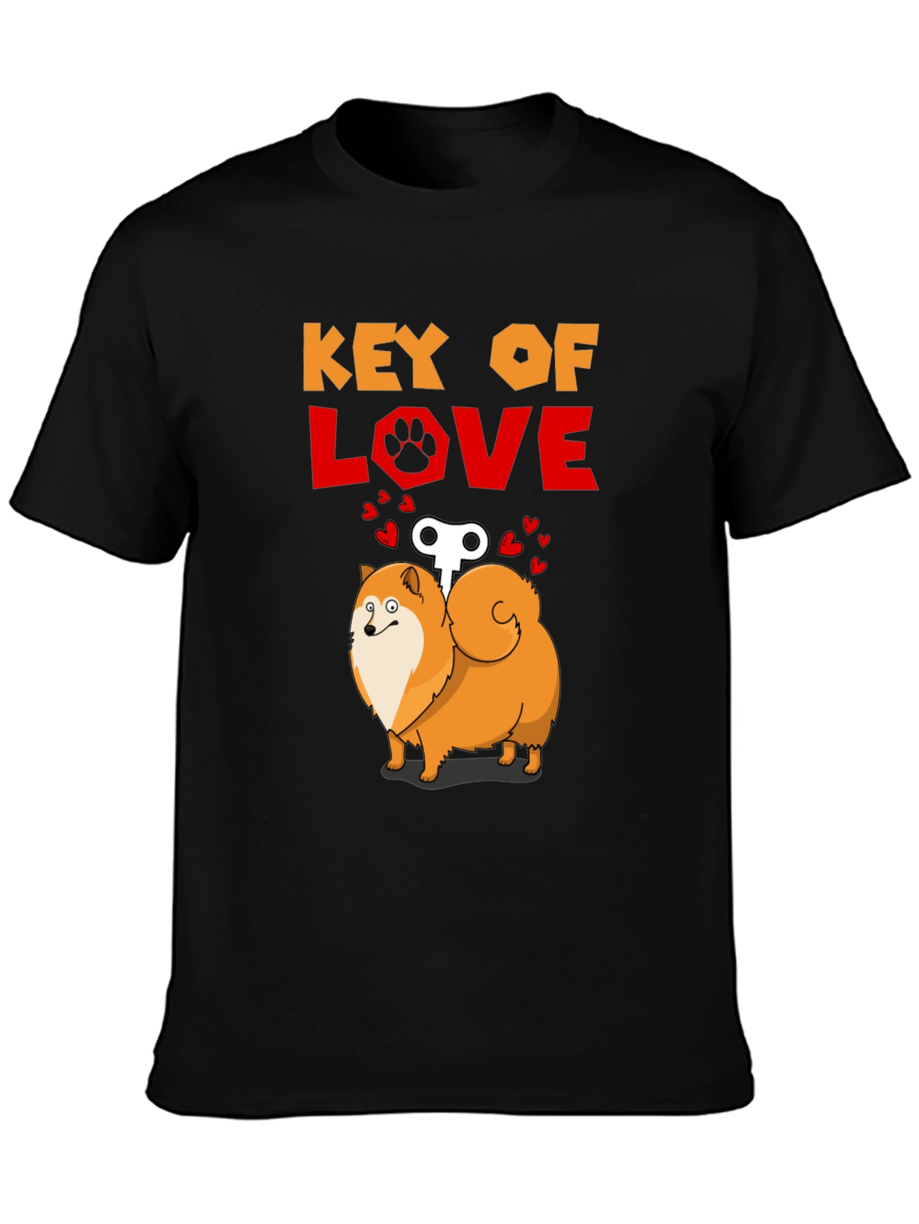 Key of Love Pomeranian Dog T-Shirt