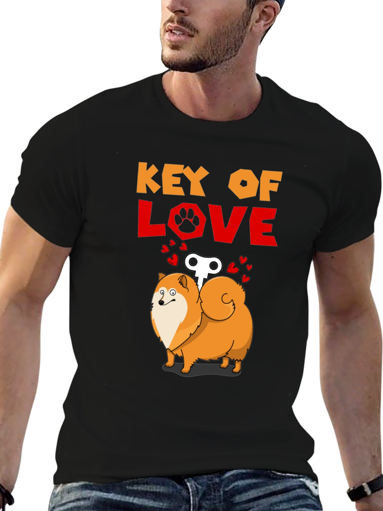 Key of Love Pomeranian Dog T-Shirt