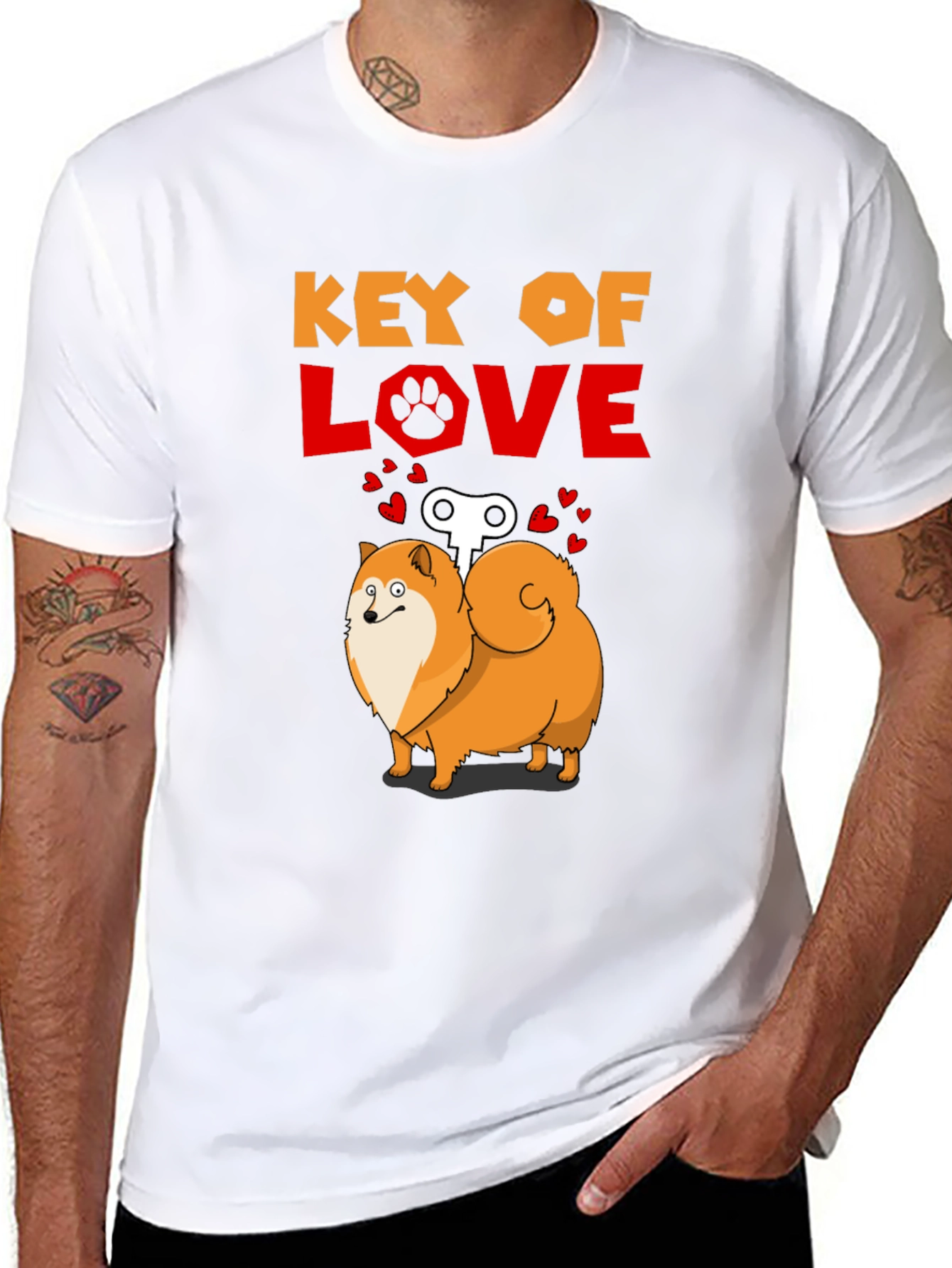 Key of Love Pomeranian Dog T-Shirt