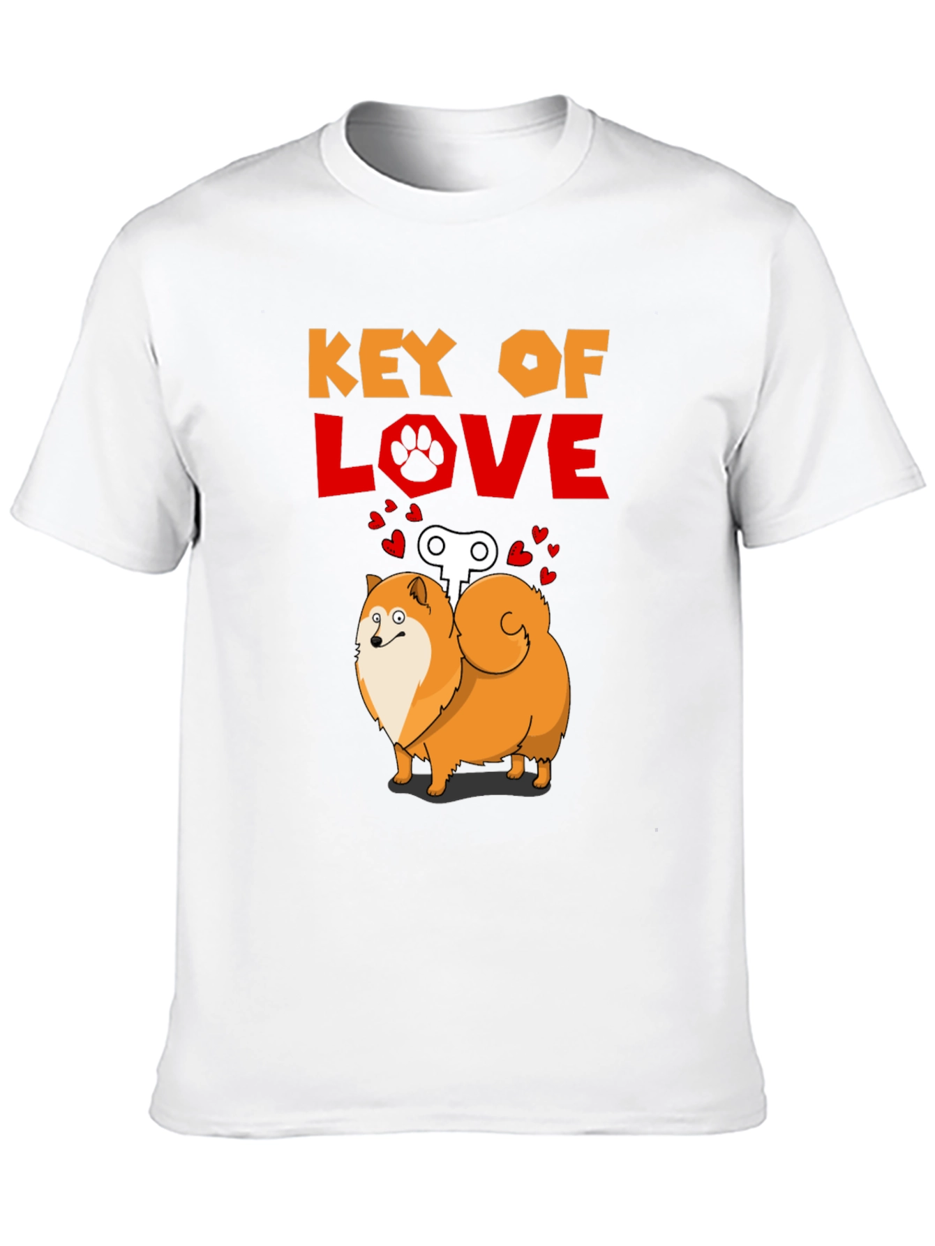 Key of Love Pomeranian Dog T-Shirt