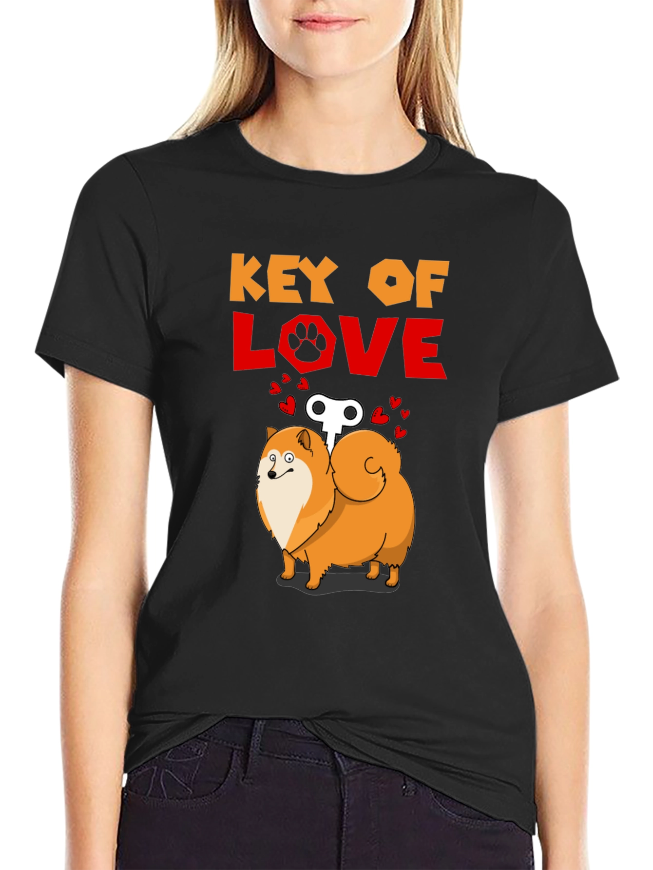 Key of Love Pomeranian Dog T-Shirt