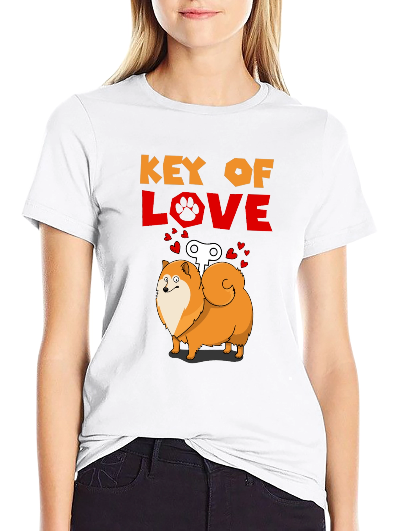 Key of Love Pomeranian Dog T-Shirt