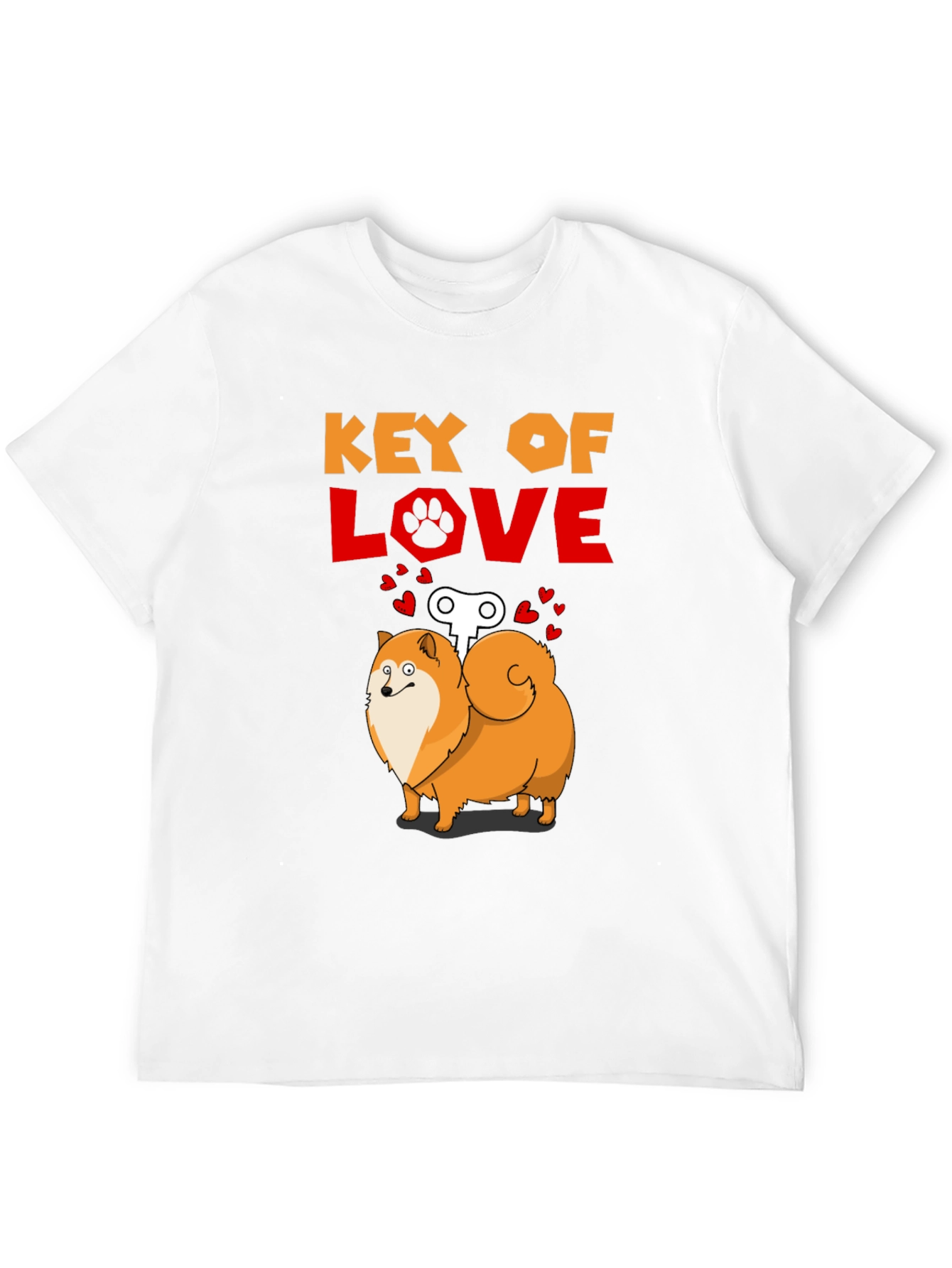 Key of Love Pomeranian Dog T-Shirt