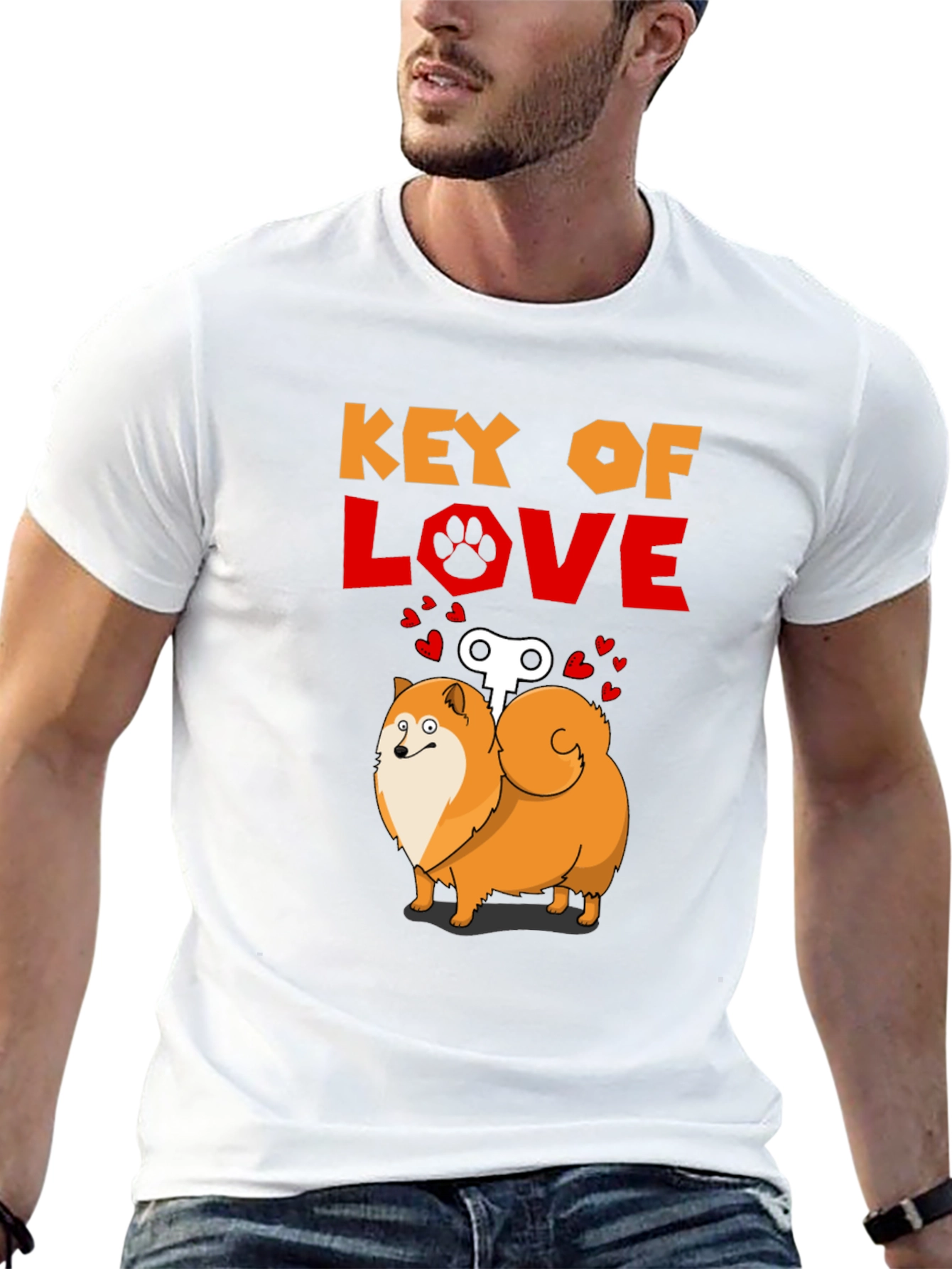 Key of Love Pomeranian Dog T-Shirt