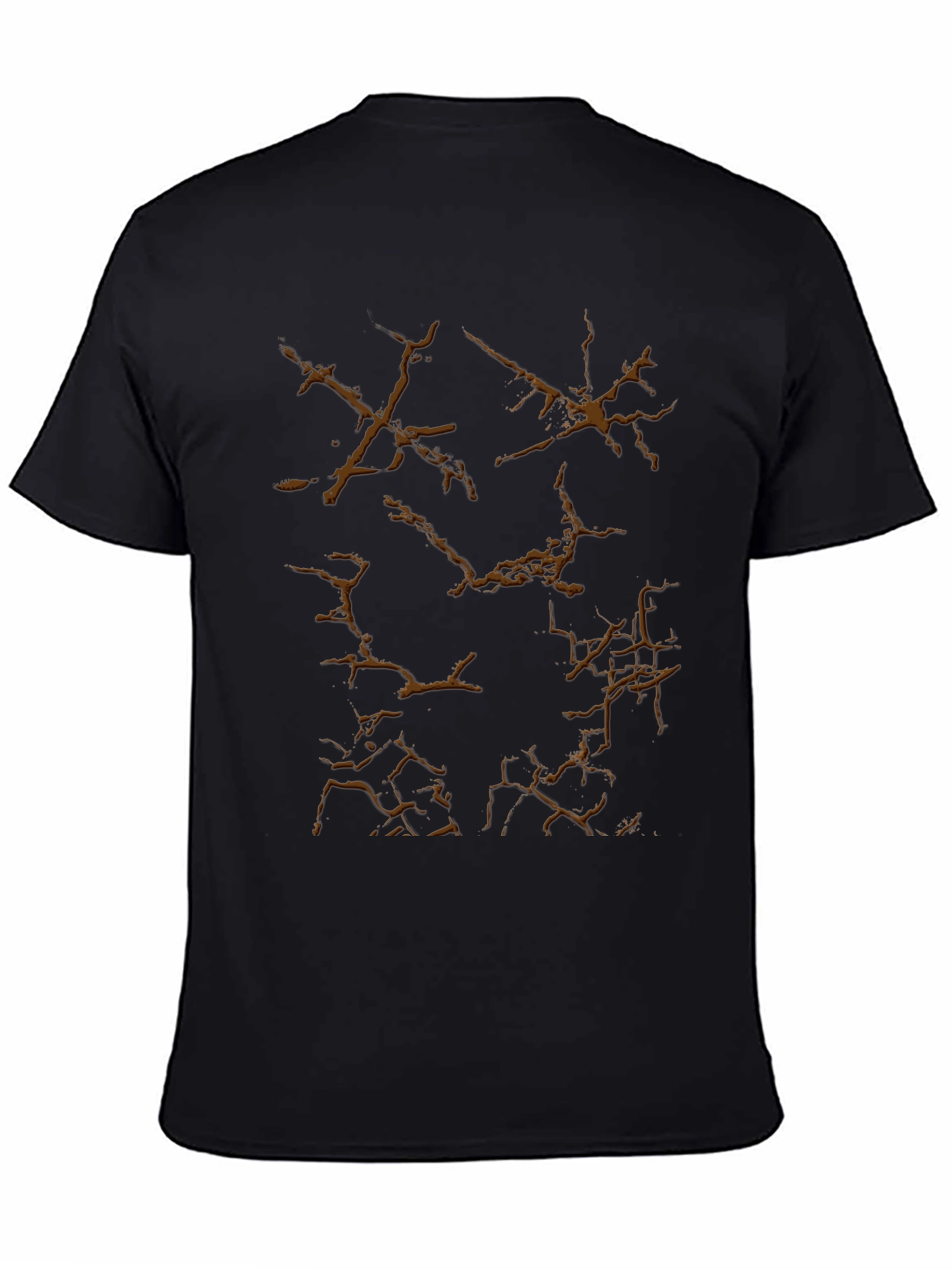 Black T-Shirt with Crack Graphic Design