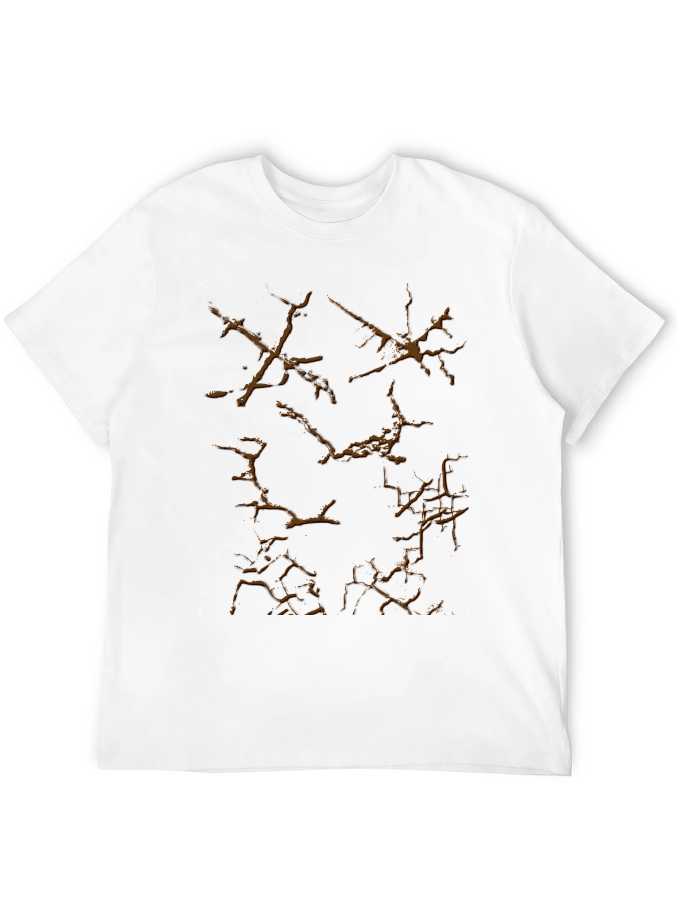 Black T-Shirt with Crack Graphic Design