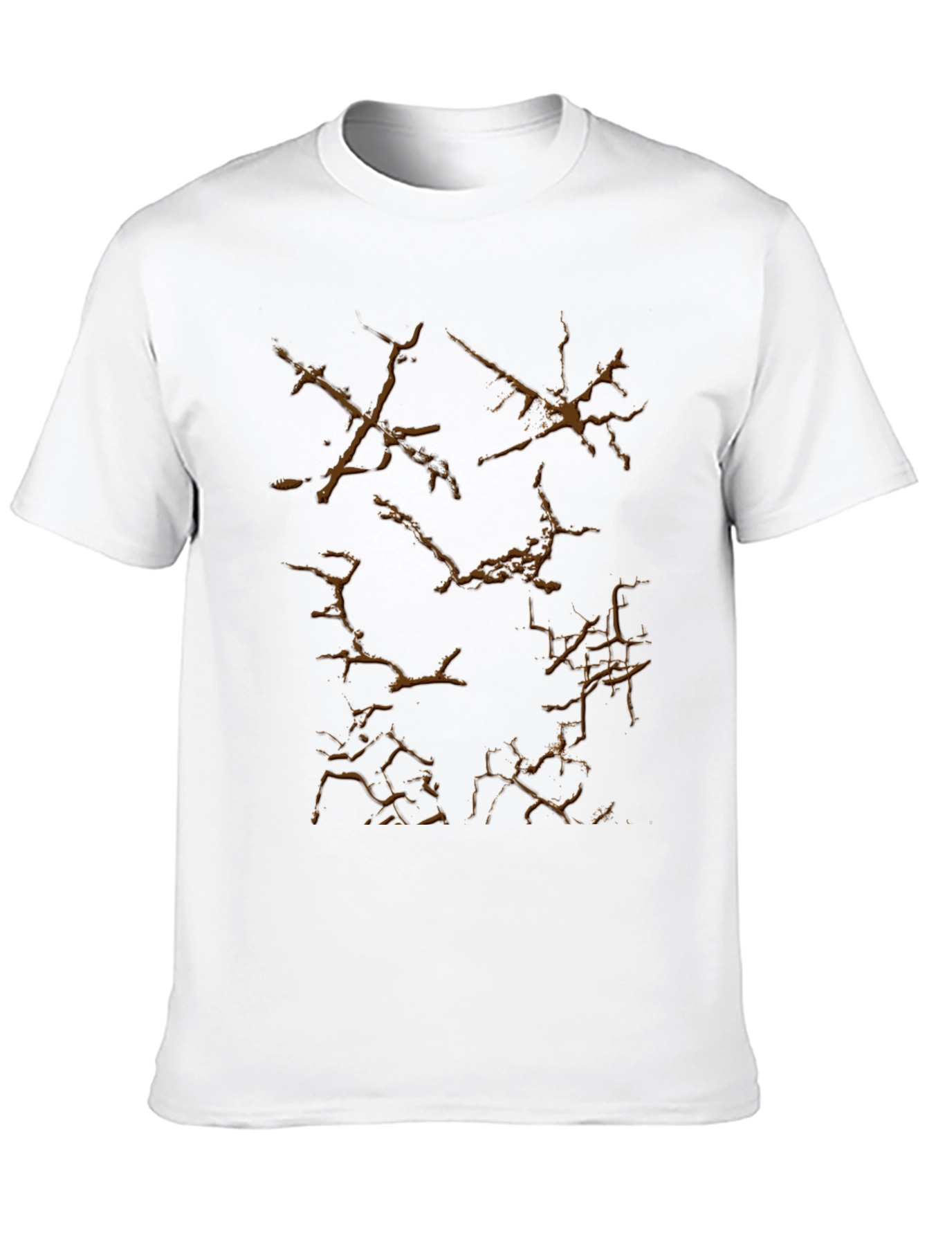 Black T-Shirt with Crack Graphic Design