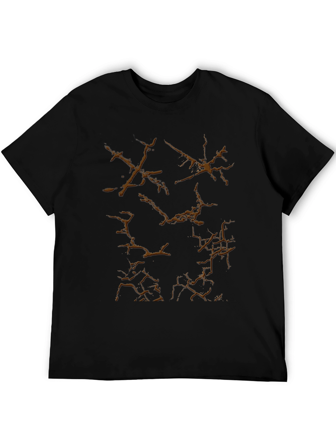 Black T-Shirt with Crack Graphic Design