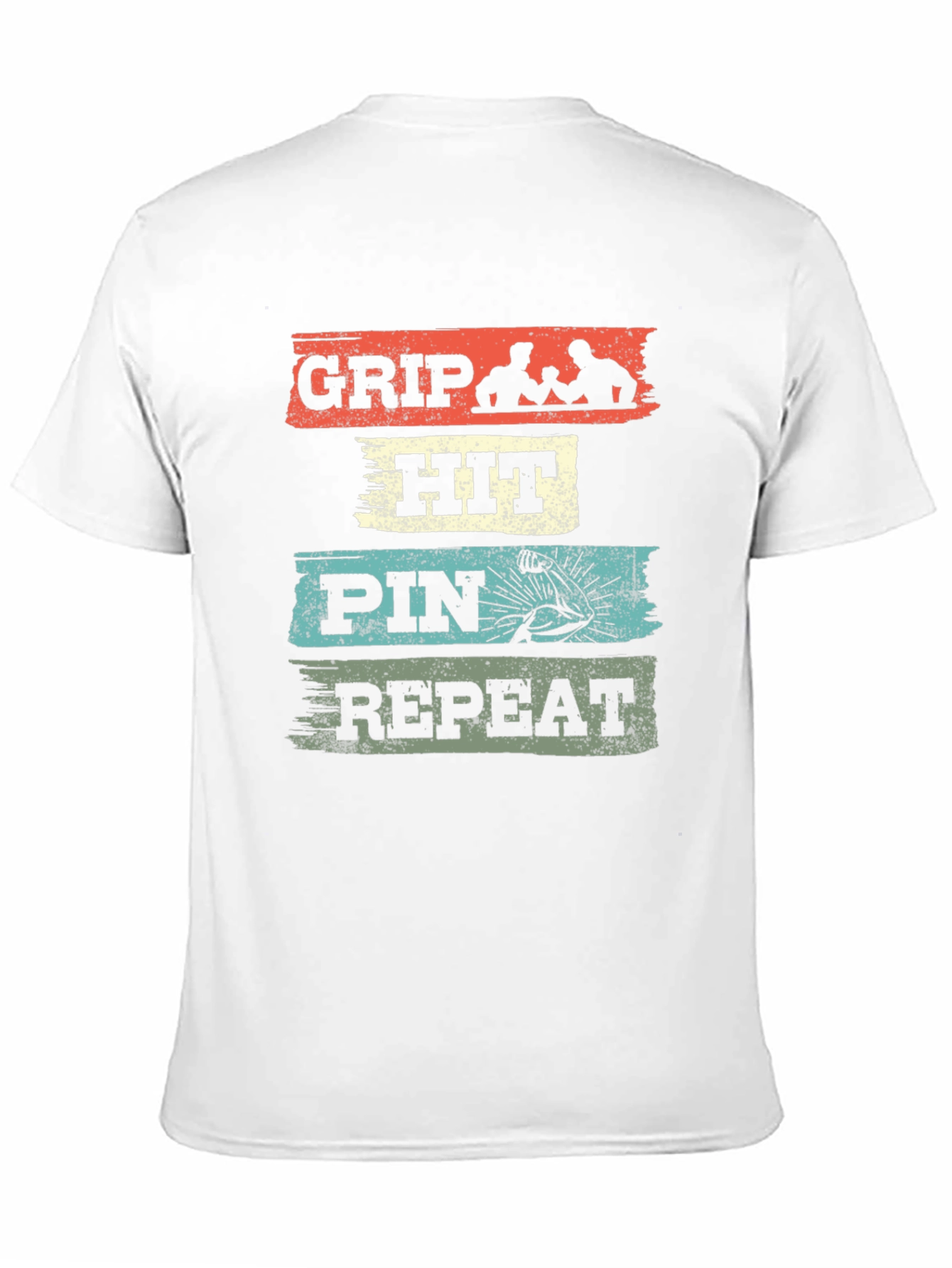 Grip Hit Pin Repeat Arm Wrestling Graphic Tee