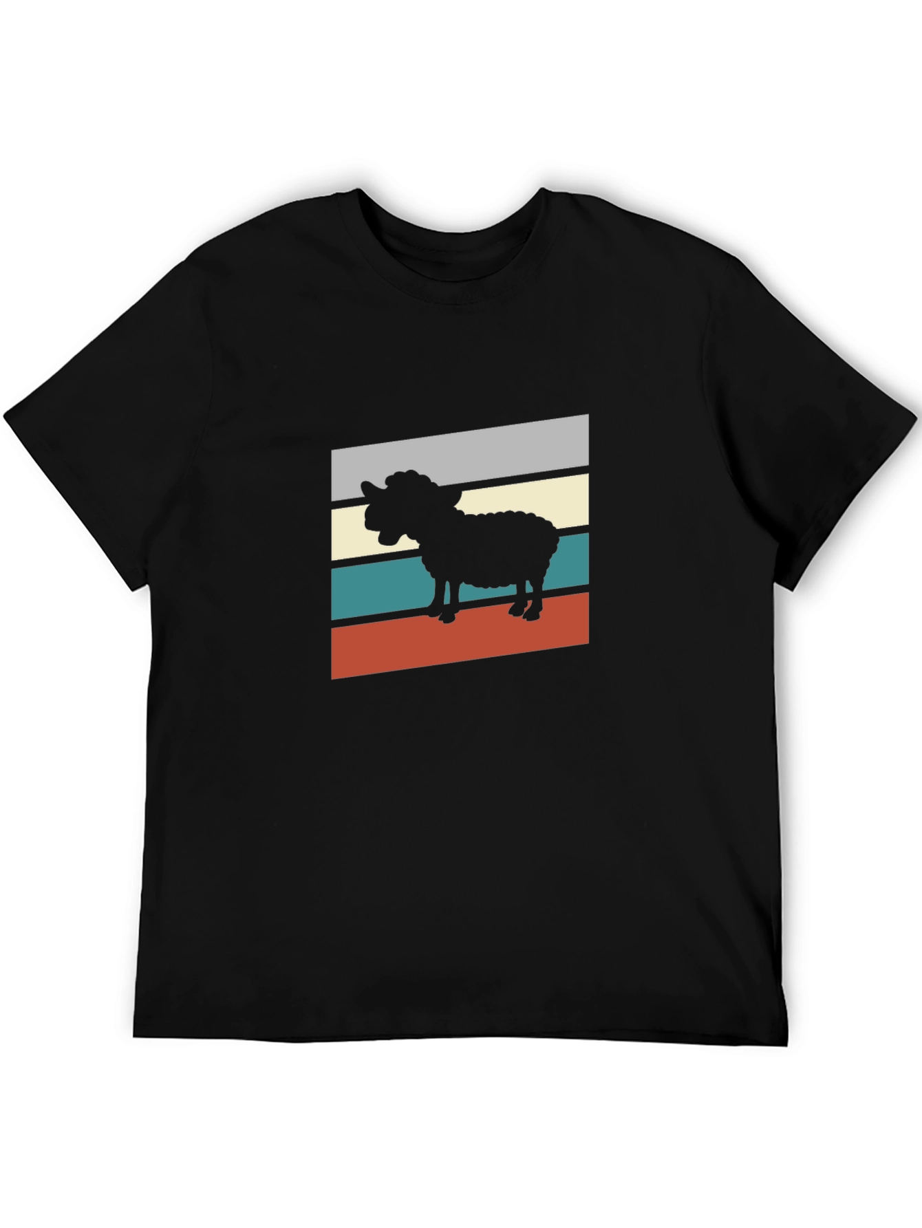 Retro Sheep Graphic Tee - Black T-Shirt