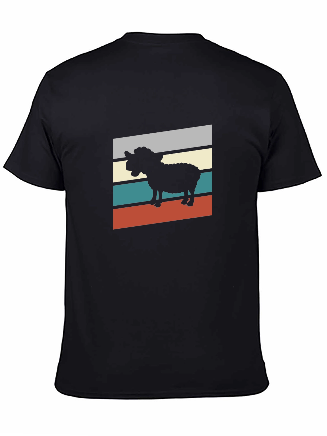 Retro Sheep Graphic Tee - Black T-Shirt
