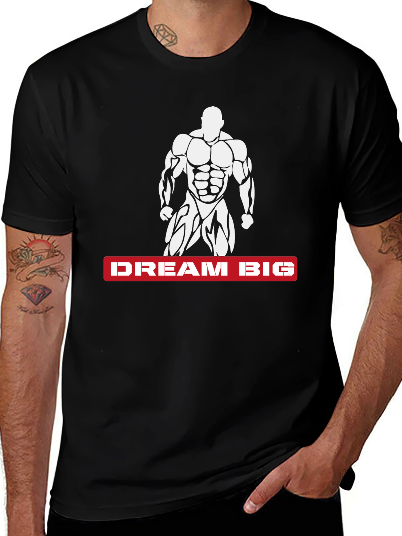 Dream Big Bodybuilder Graphic T-Shirt