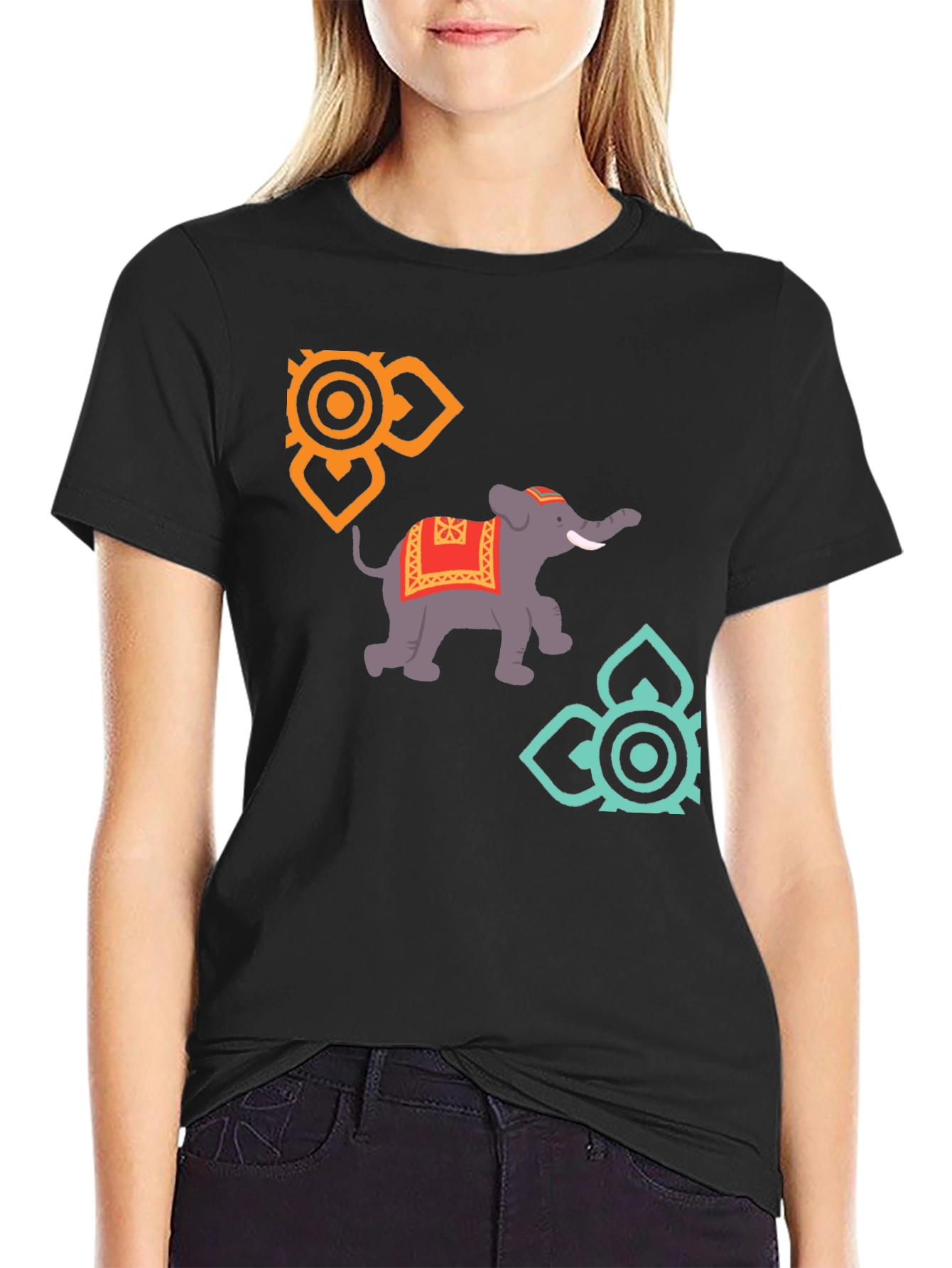 Elephant Graphic T-Shirt - Stylish Mens Black Tee