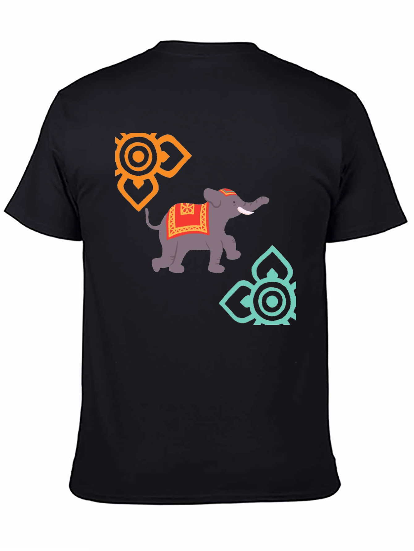 Elephant Graphic T-Shirt - Stylish Mens Black Tee