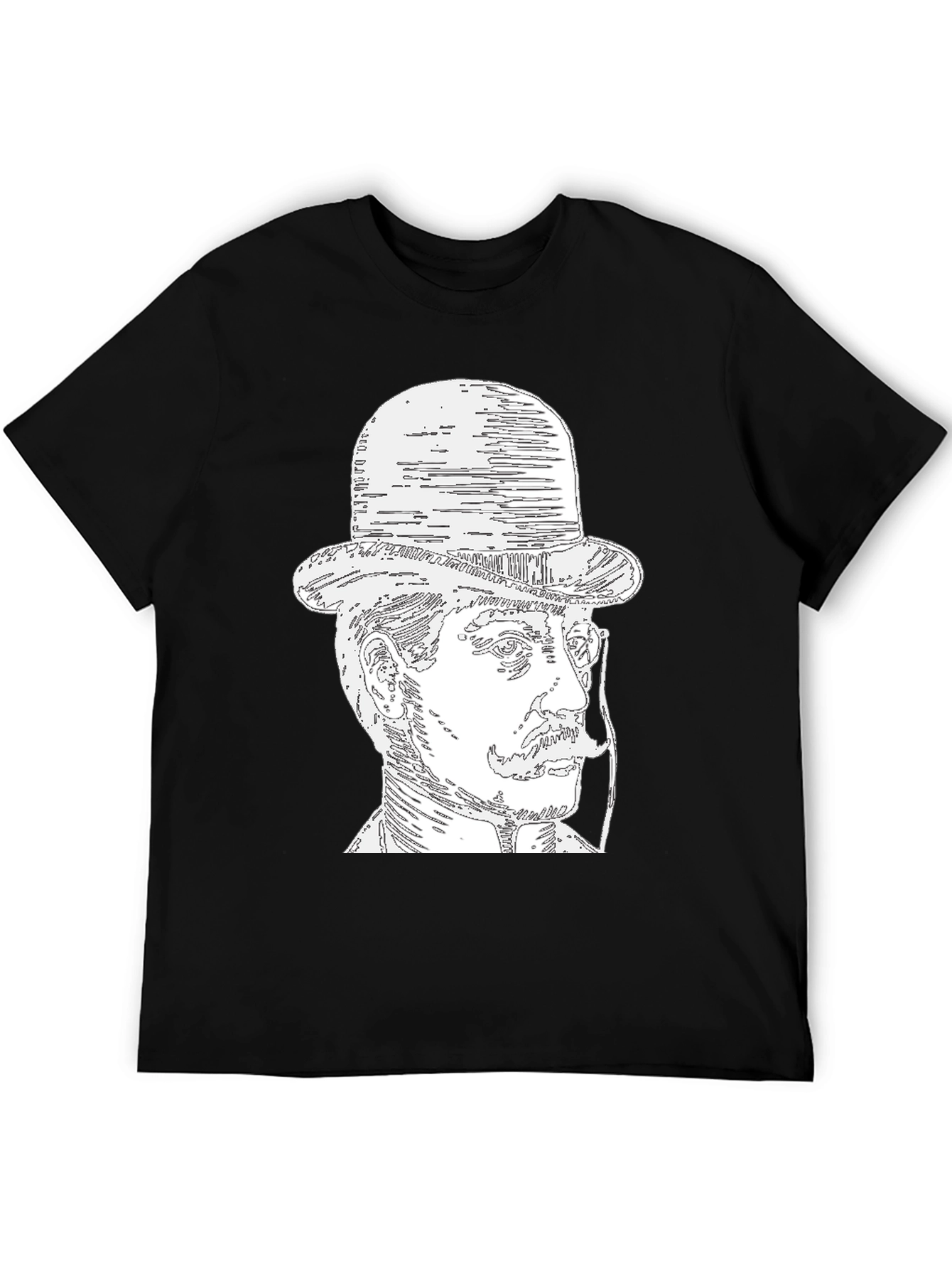 Gentleman Portrait T-Shirt - Black Tee