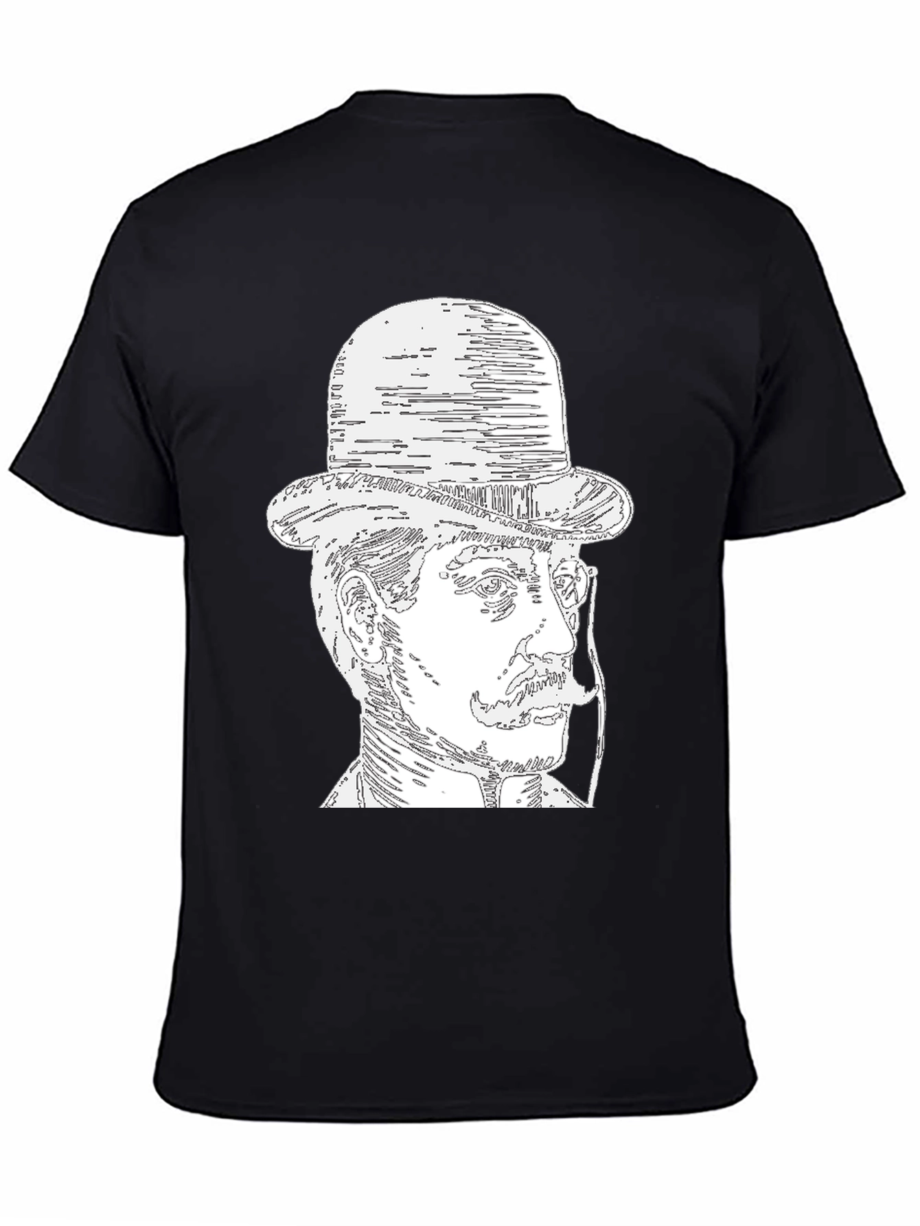 Gentleman Portrait T-Shirt - Black Tee