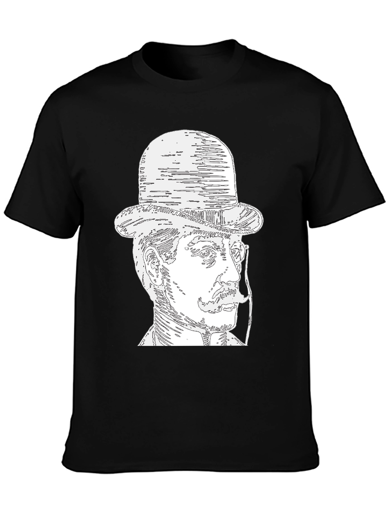 Gentleman Portrait T-Shirt - Black Tee