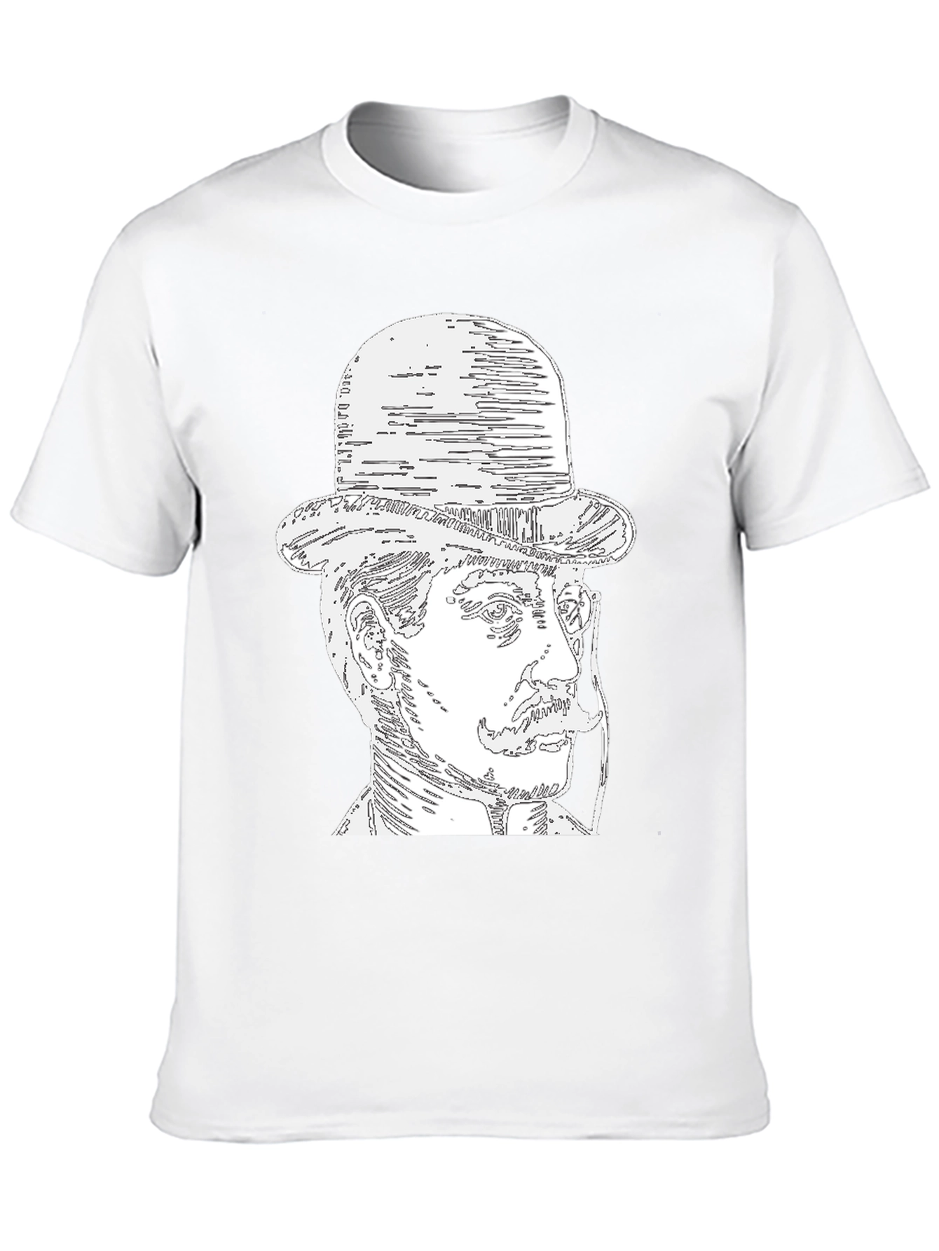 Gentleman Portrait T-Shirt - Black Tee