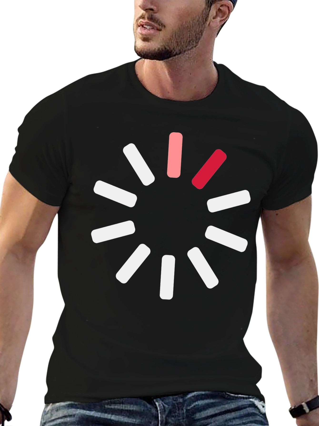 Loading Circle Graphic Black T-Shirt