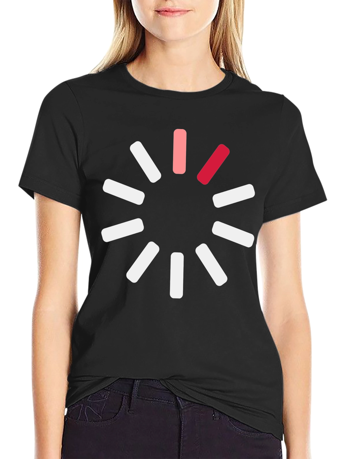 Loading Circle Graphic Black T-Shirt