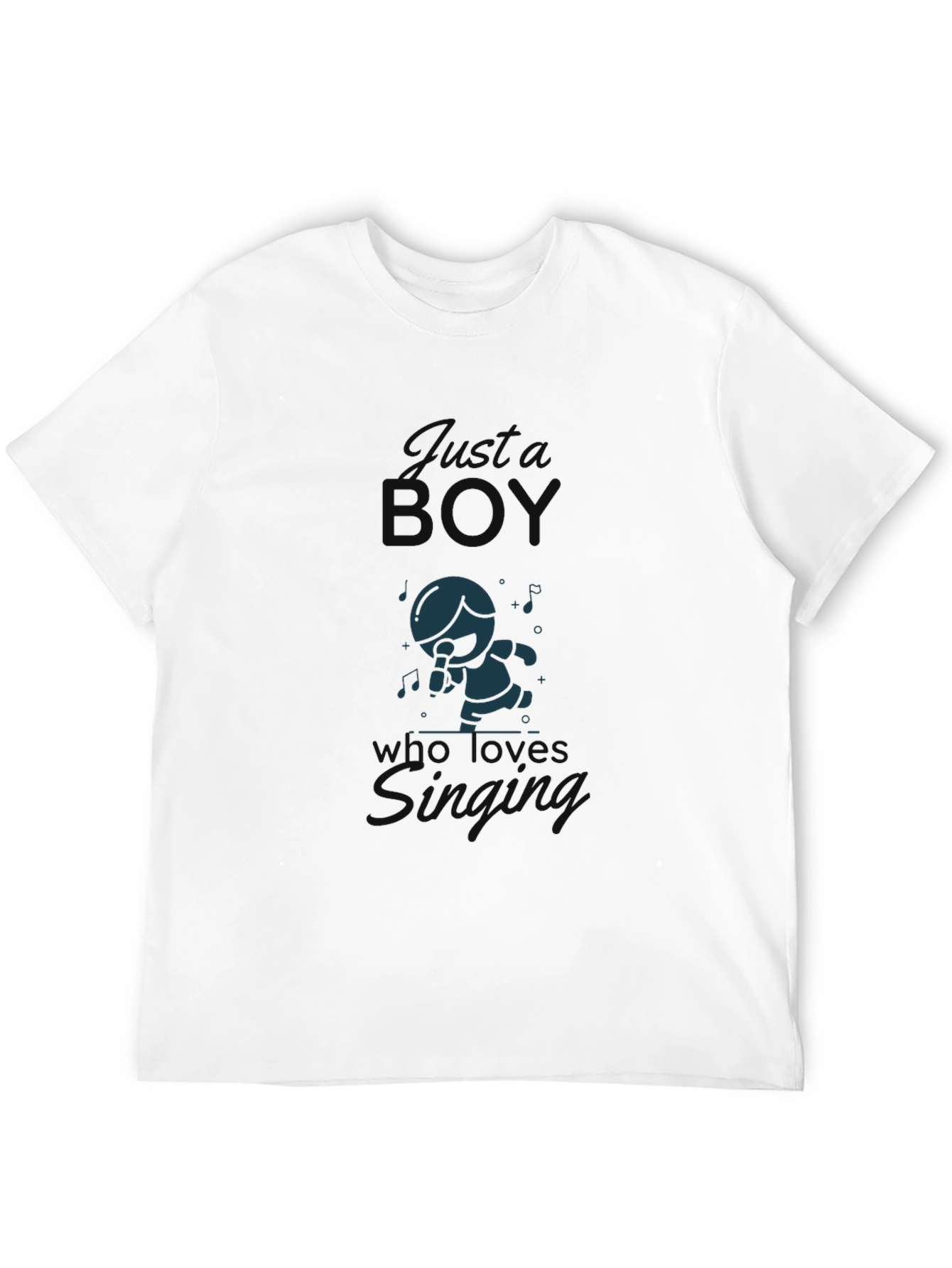 Just a Boy Who Loves Singing T-Shirt - Black
