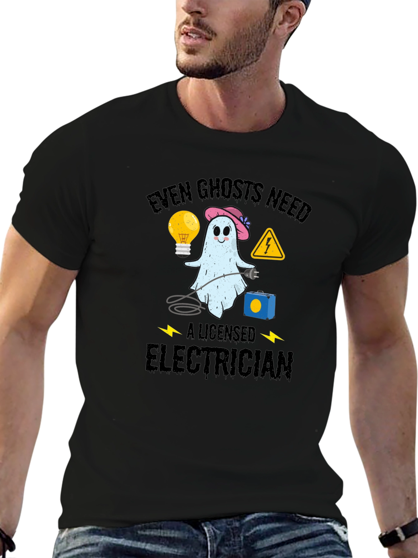 Even Ghosts Need Electrician T-Shirt - Funny Halloween