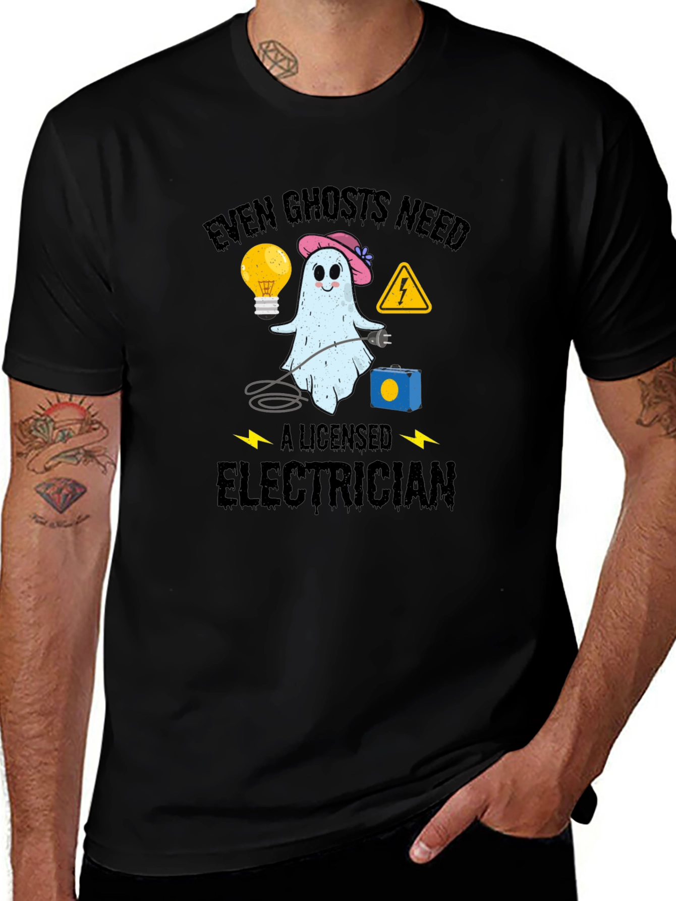 Even Ghosts Need Electrician T-Shirt - Funny Halloween