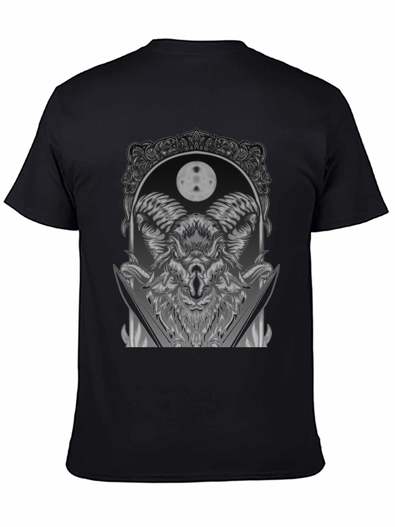 Ram Moon Graphic Tee - Unique Dark Style