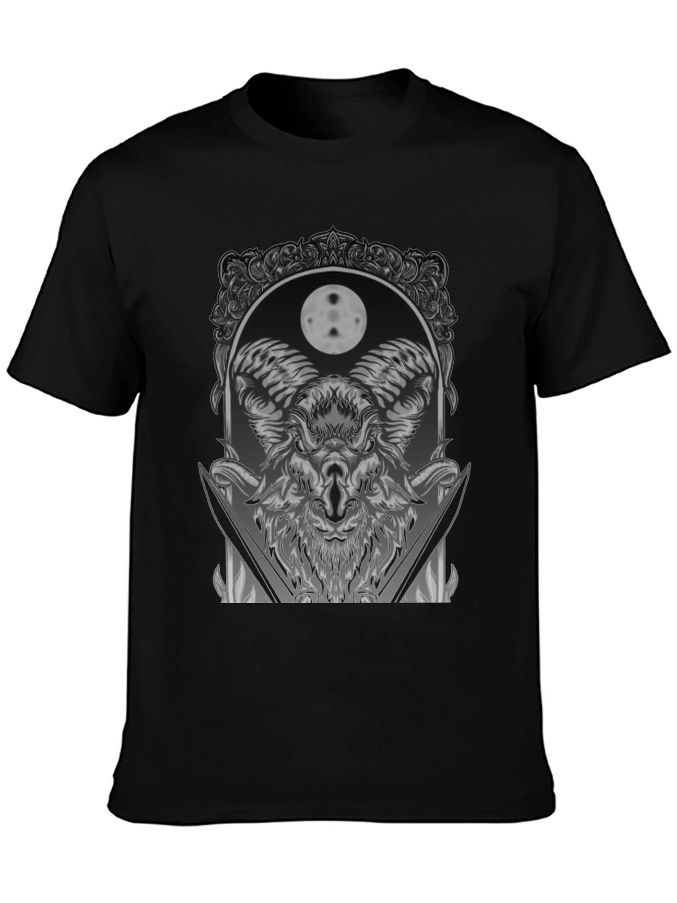 Ram Moon Graphic Tee - Unique Dark Style