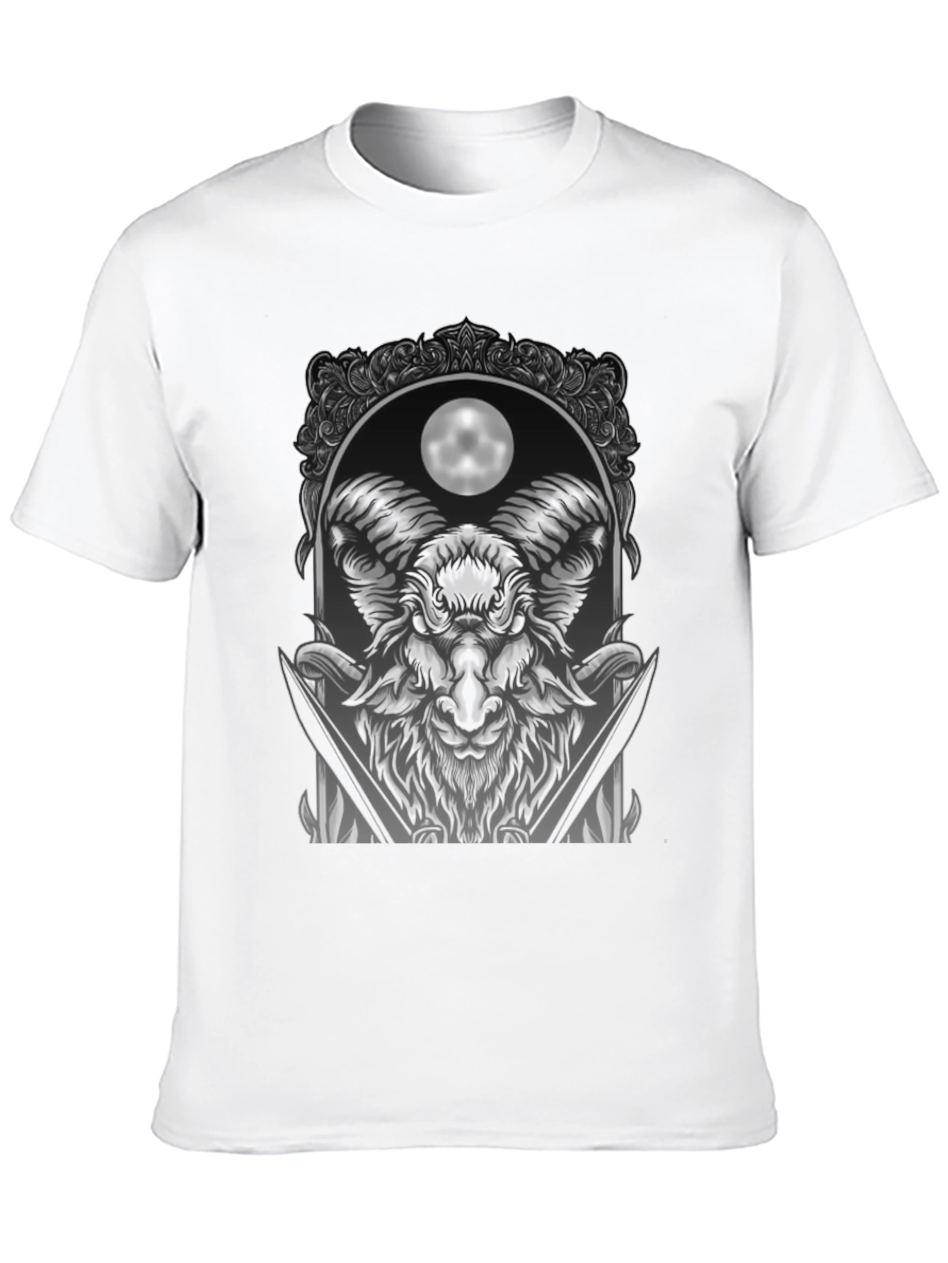 Ram Moon Graphic Tee - Unique Dark Style