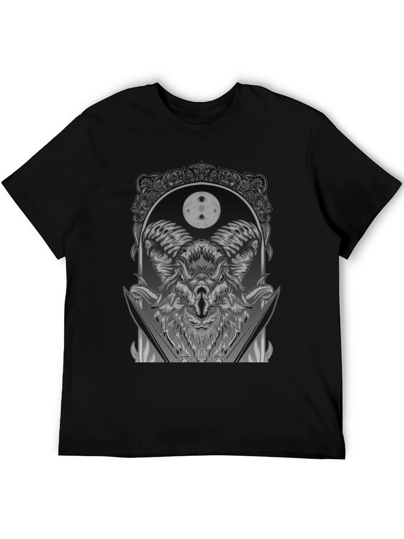 Ram Moon Graphic Tee - Unique Dark Style