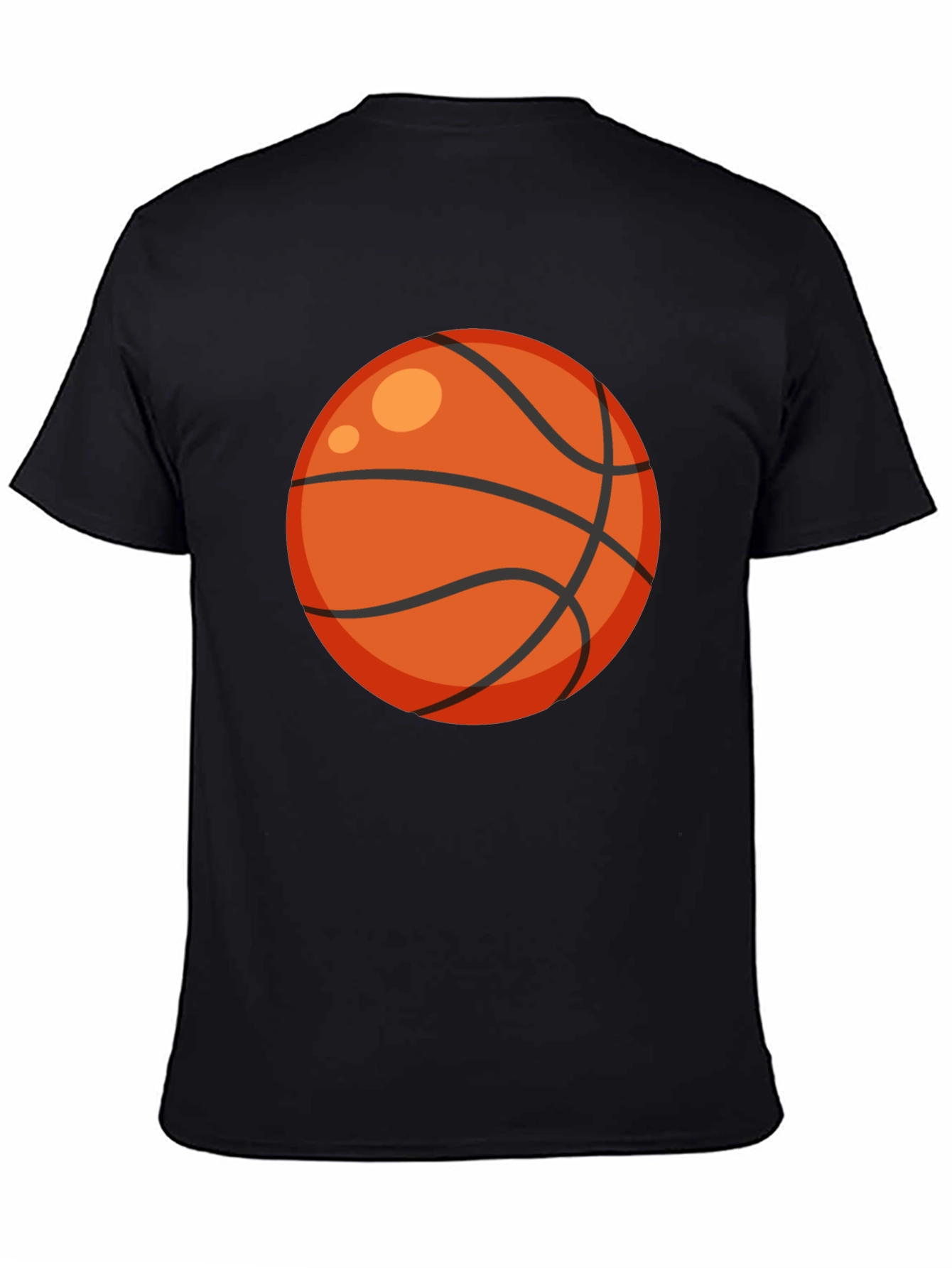 Basketball Graphic Tee - Black Cotton T-Shirt
