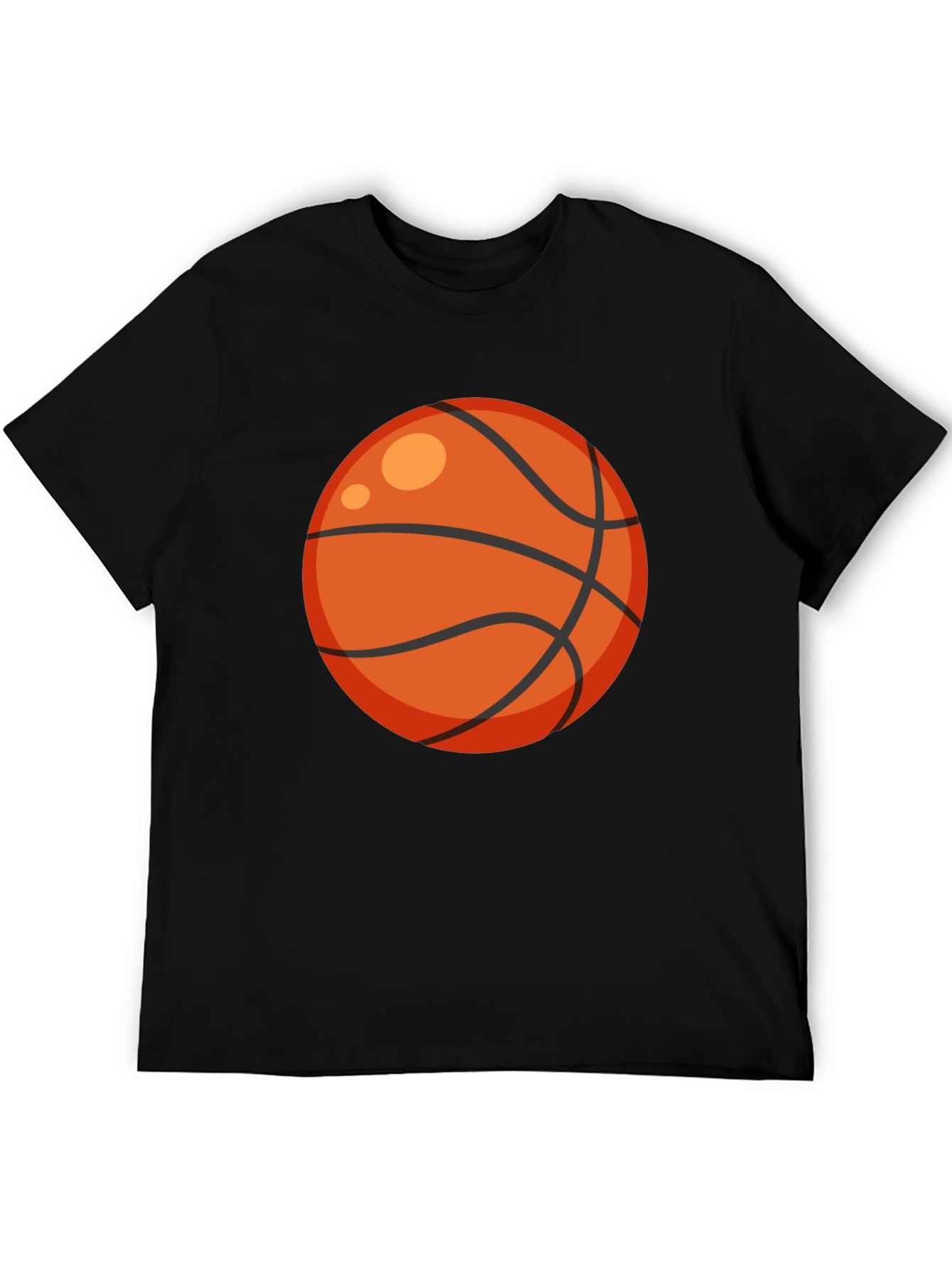 Basketball Graphic Tee - Black Cotton T-Shirt