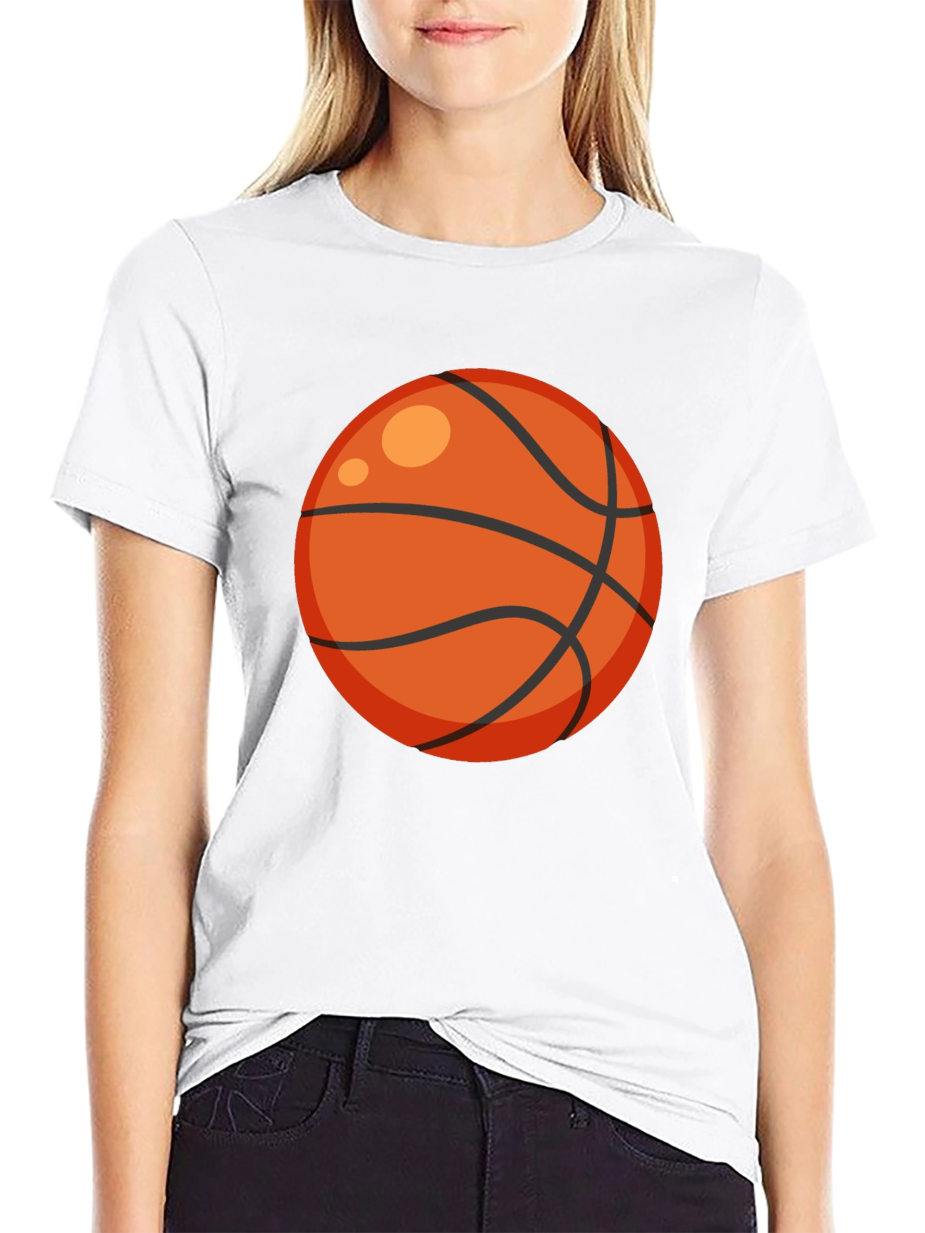 Basketball Graphic Tee - Black Cotton T-Shirt