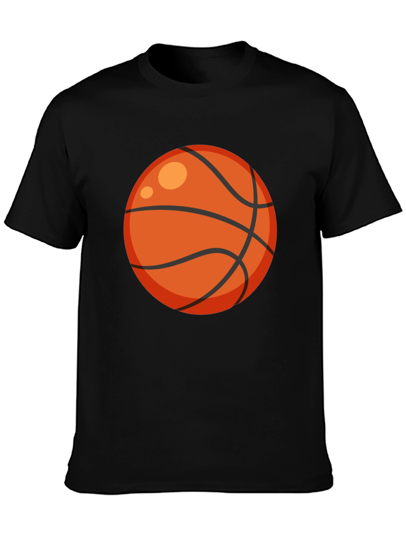 Basketball Graphic Tee - Black Cotton T-Shirt