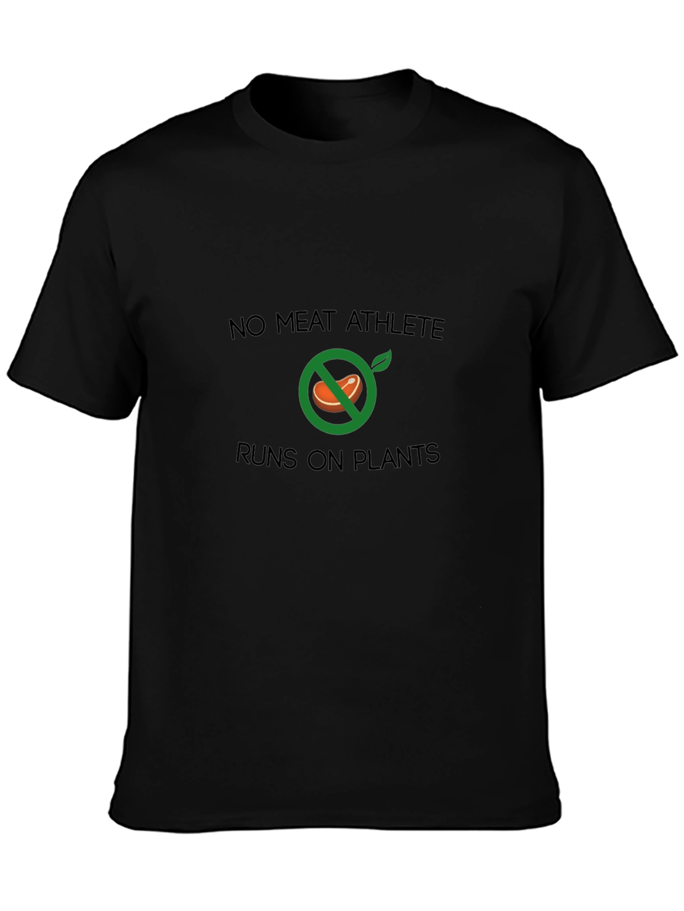 No Meat Athlete Runs On Plants Black Tee