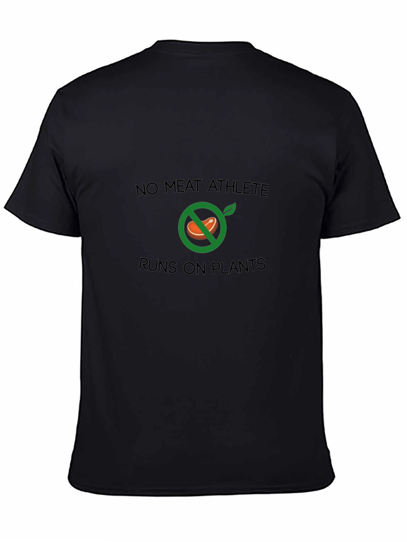 No Meat Athlete Runs On Plants Black Tee