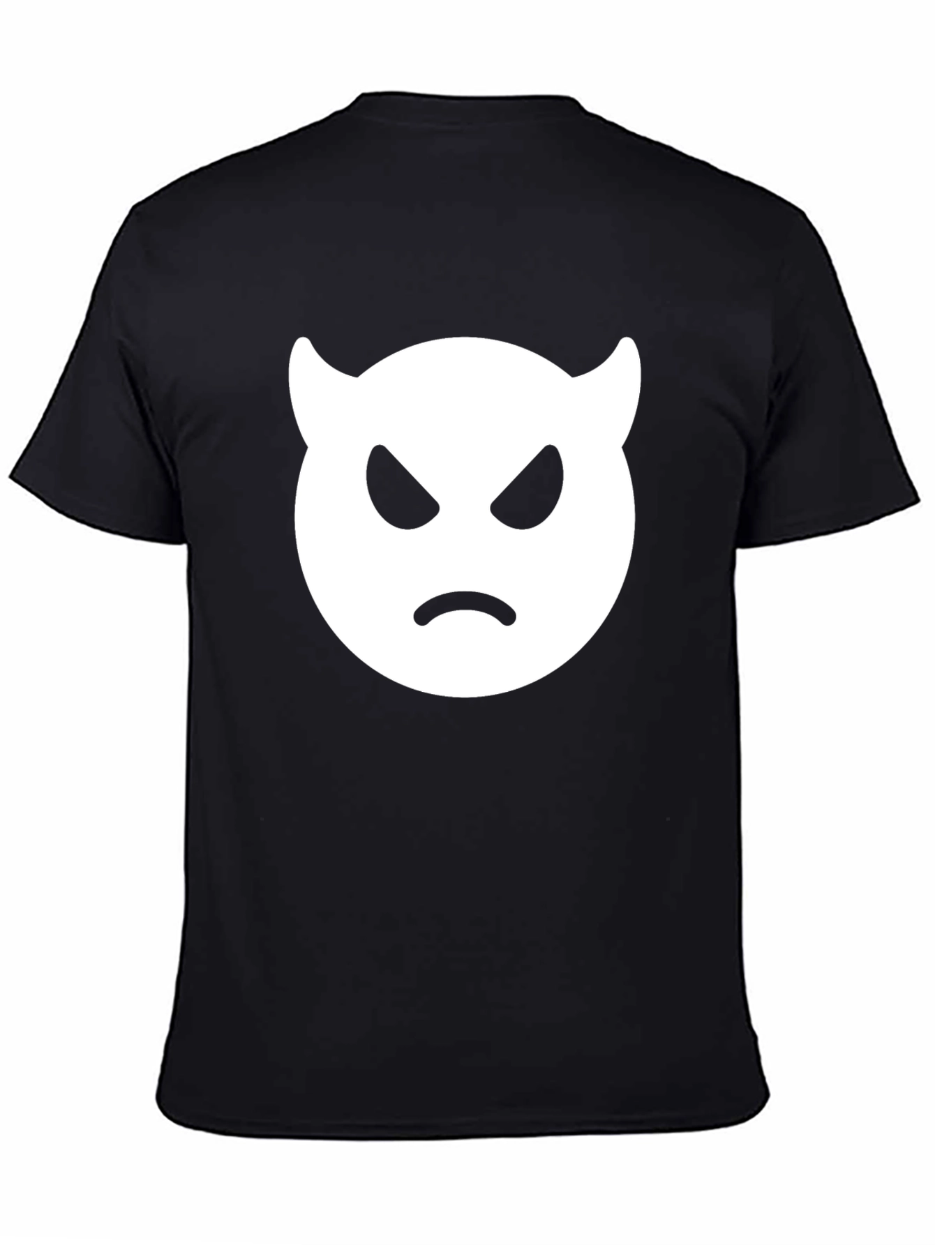 Angry Devil Emoji T-Shirt - Black Cotton Tee