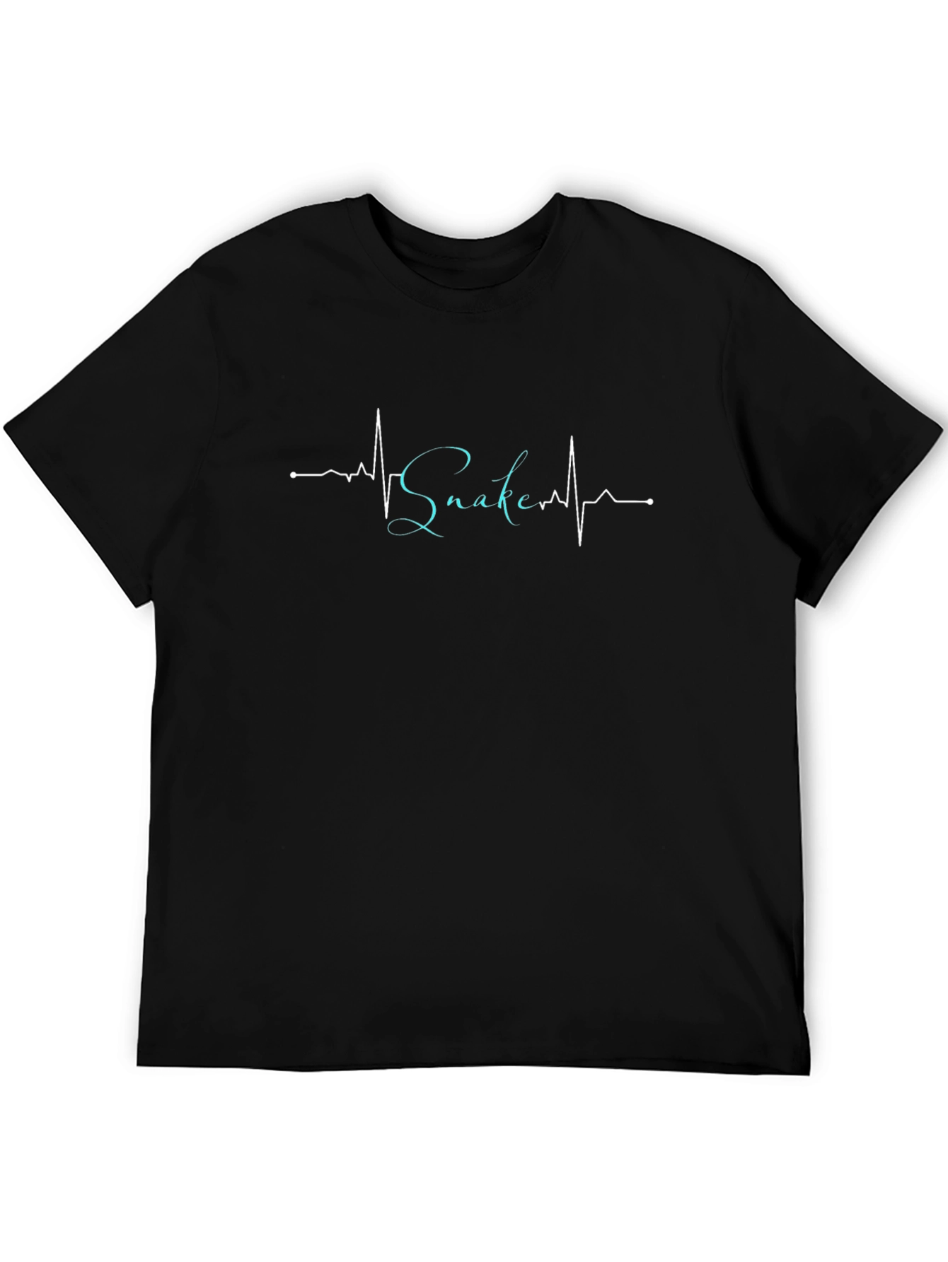 Snake Heartbeat Graphic Black Tee