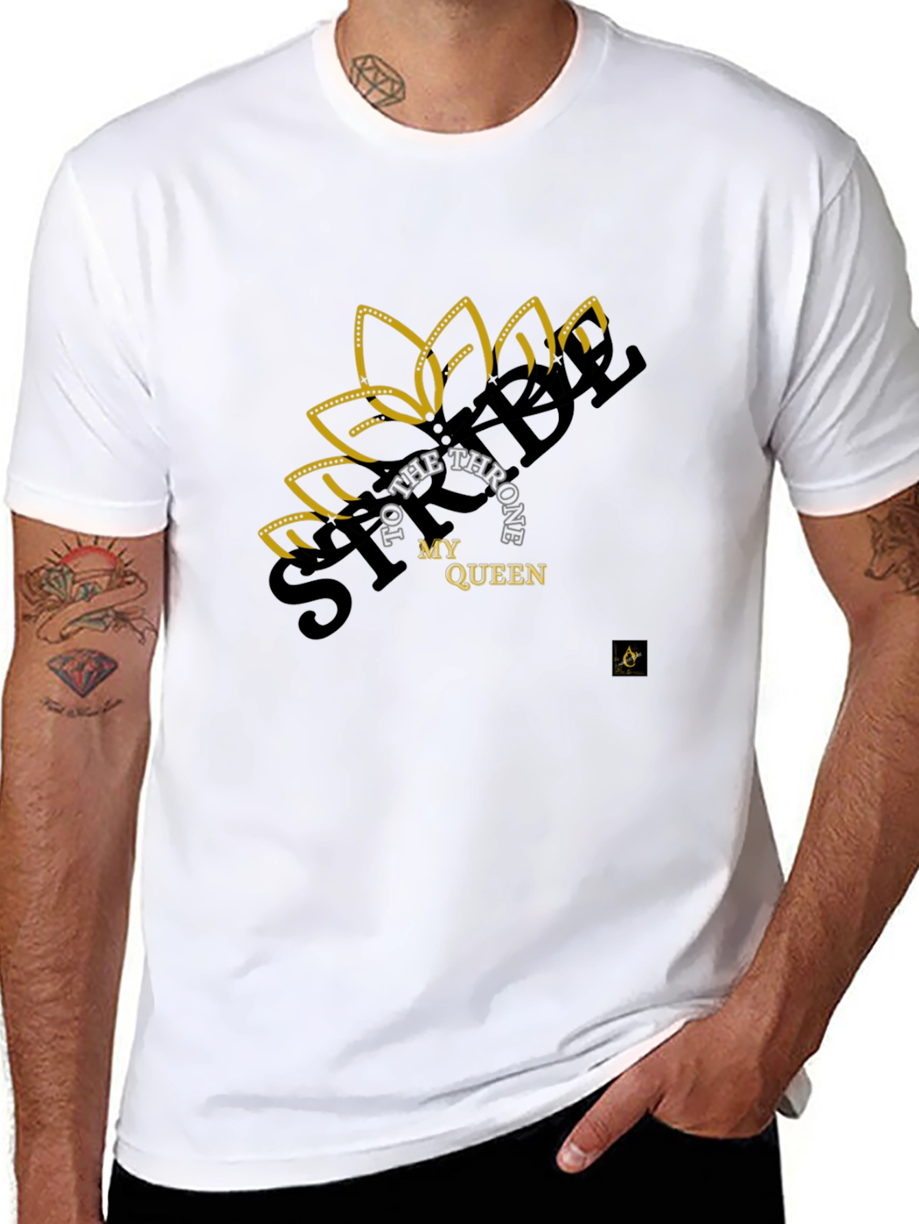 Stylish Black T-Shirt My Queen Design