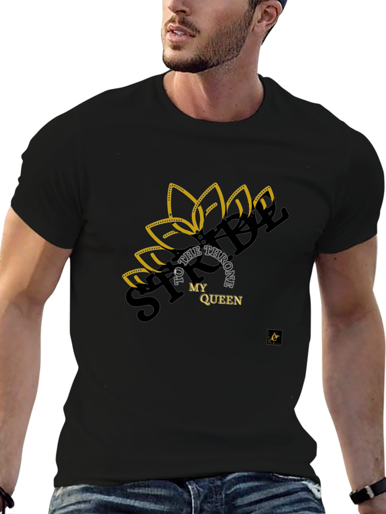 Stylish Black T-Shirt My Queen Design