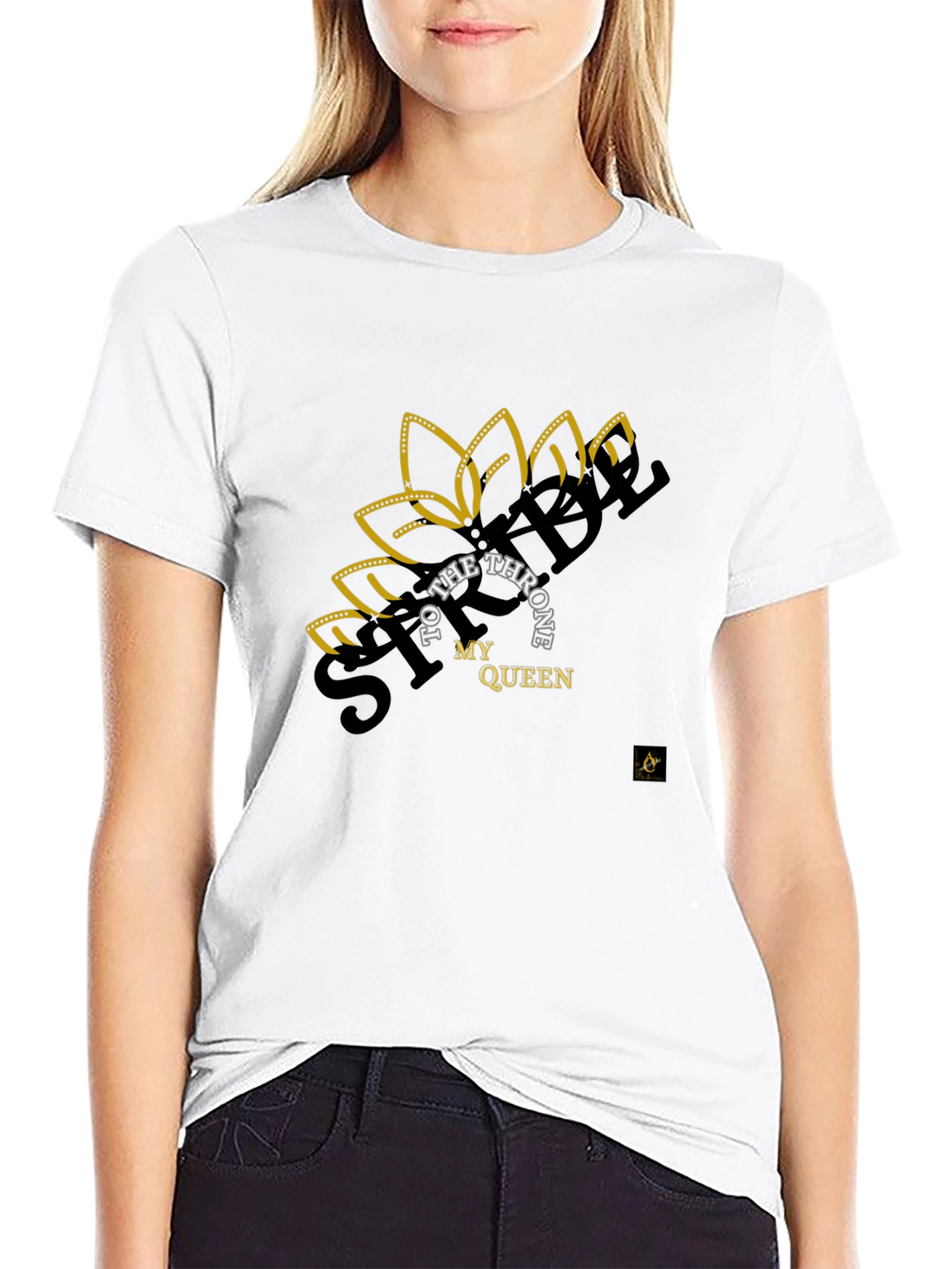 Stylish Black T-Shirt My Queen Design