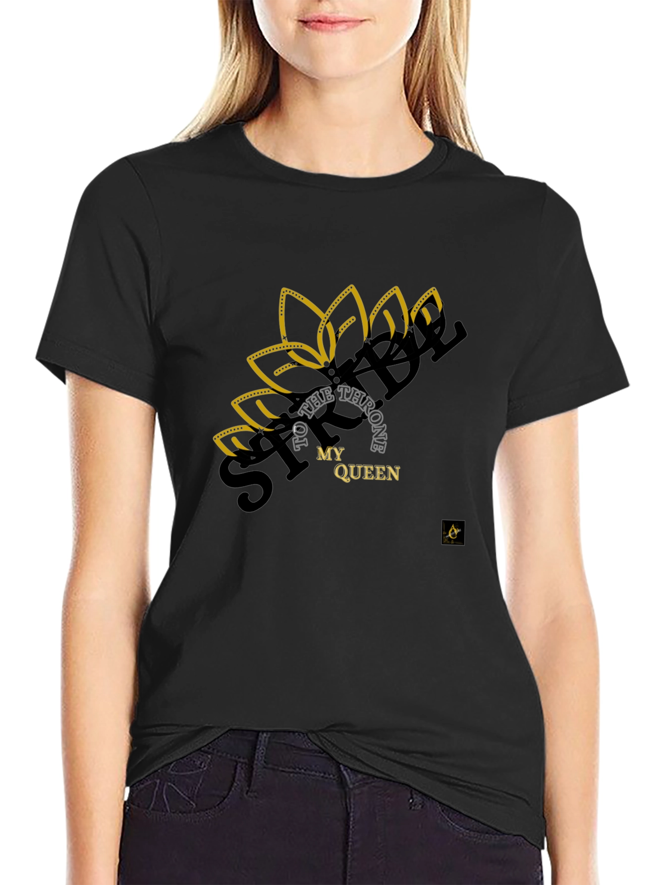 Stylish Black T-Shirt My Queen Design