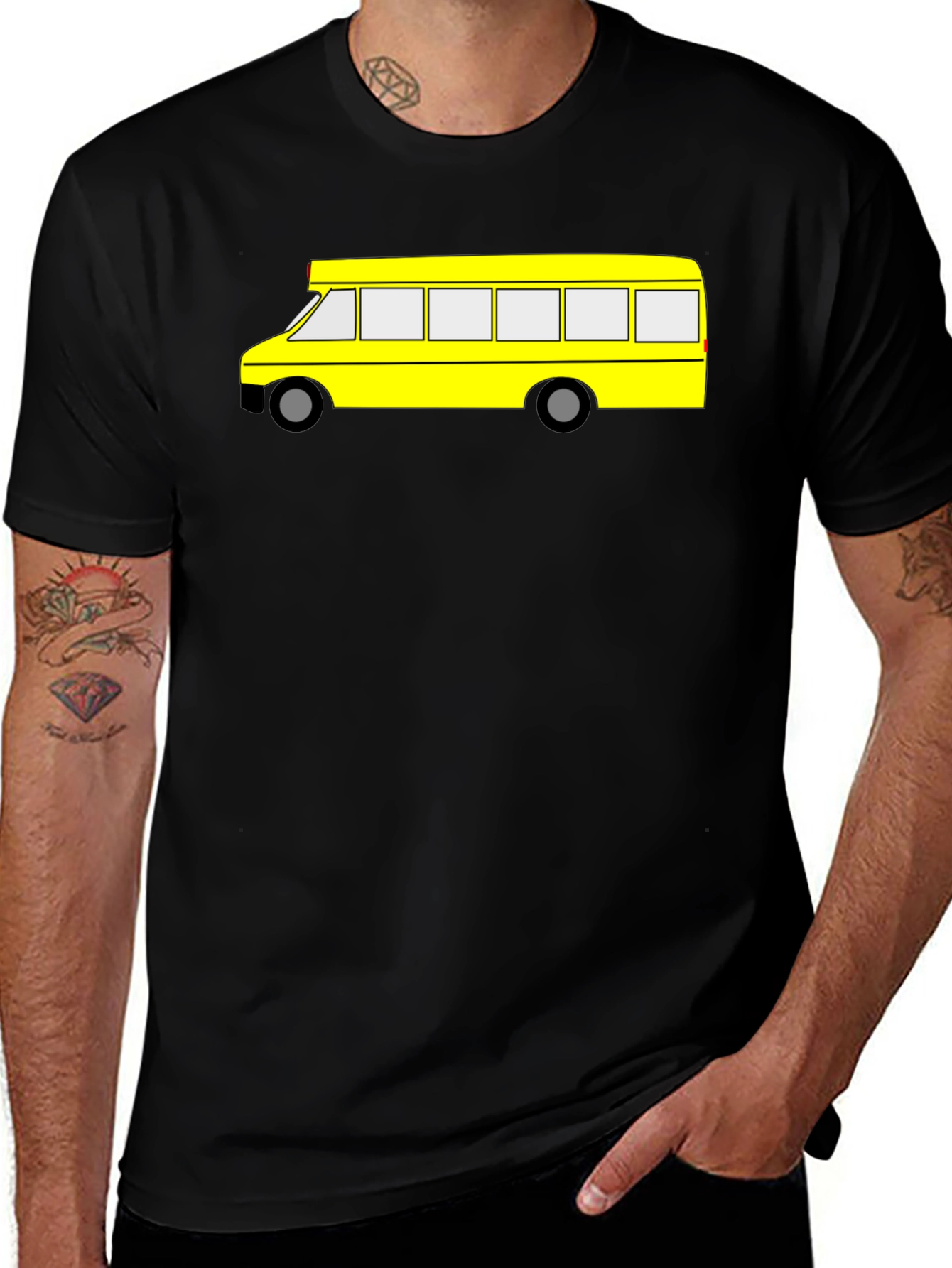 Yellow School Bus Graphic T-Shirt