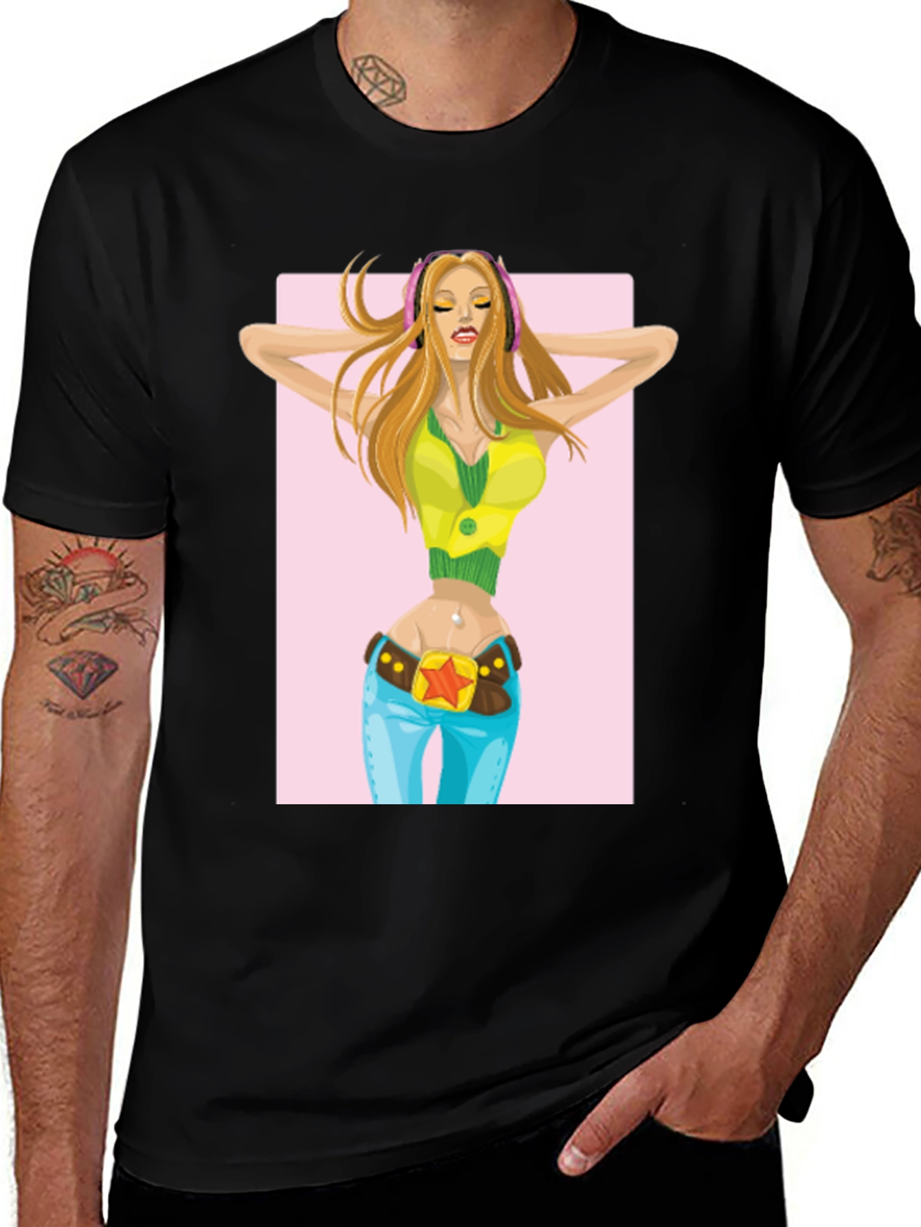 Cool T-Shirt with Girl Graphic